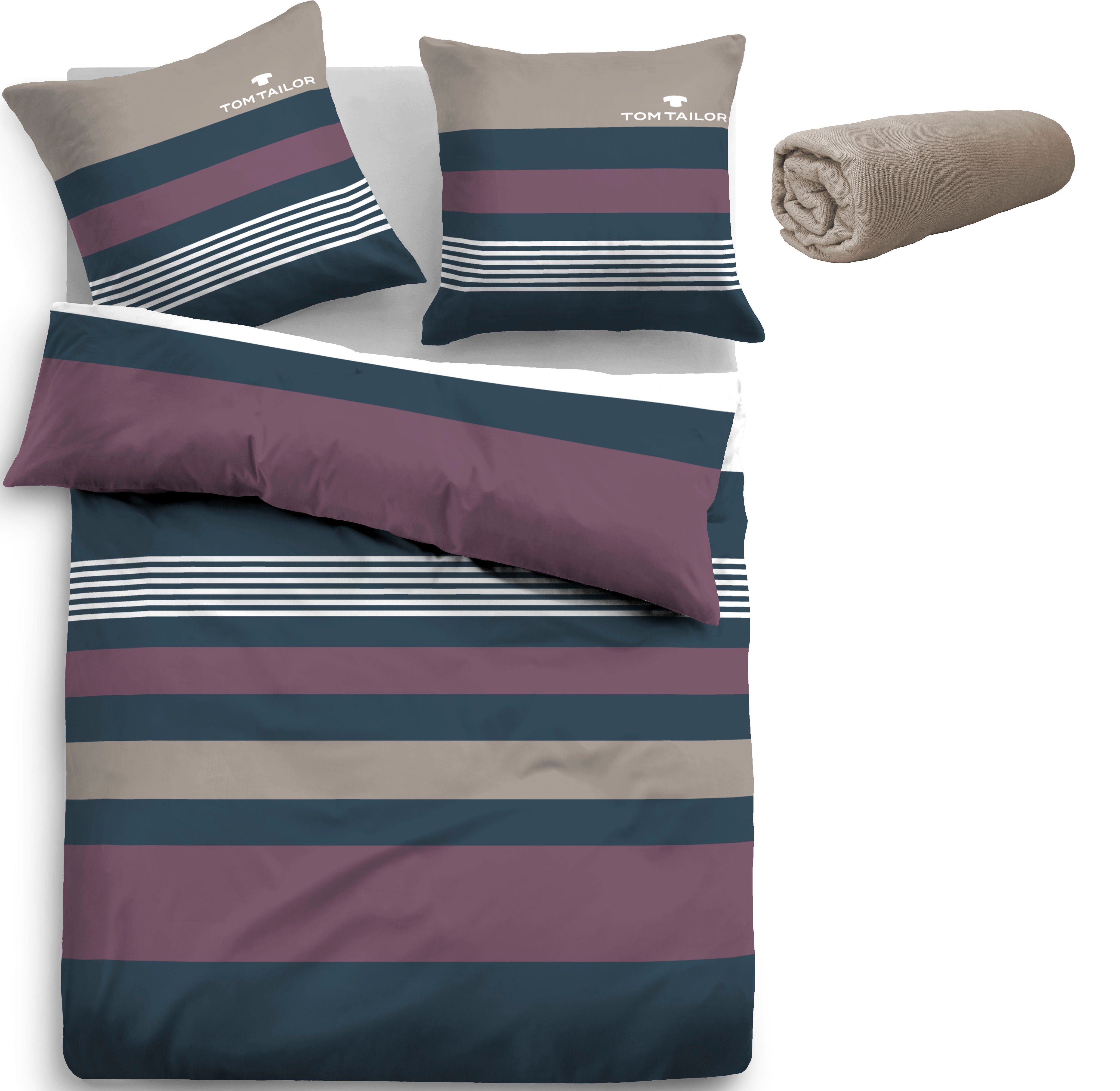 TOM TAILOR HOME Overtrekset Carl in mt. 135x200 of 155x220 cm dekbedovertrekken maat 1x 135x200 cm bruin