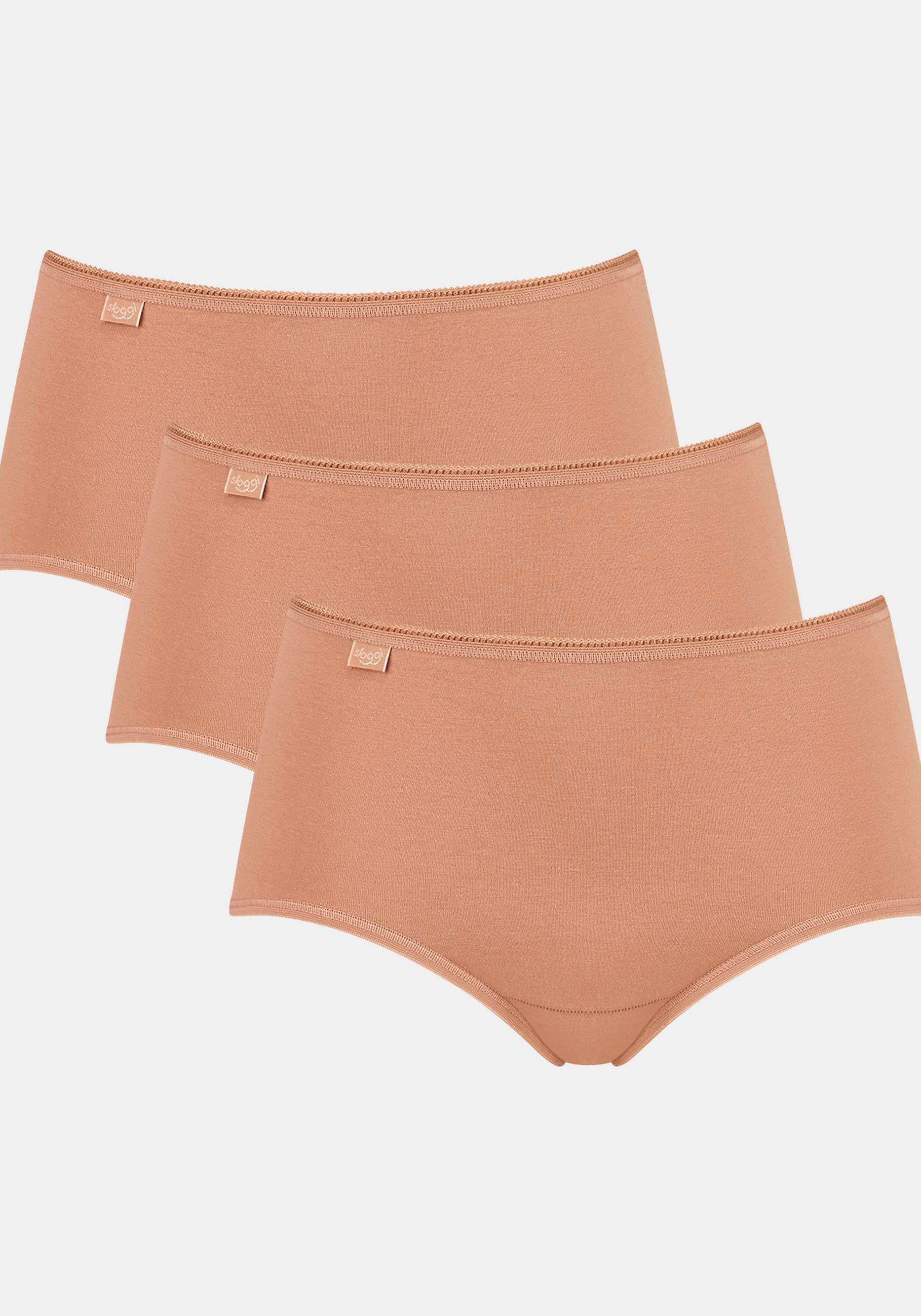 Sloggi Midislip 24/7 Cotton Midi C3P Elastische tailleband met kant, heupige snit (3 stuks)