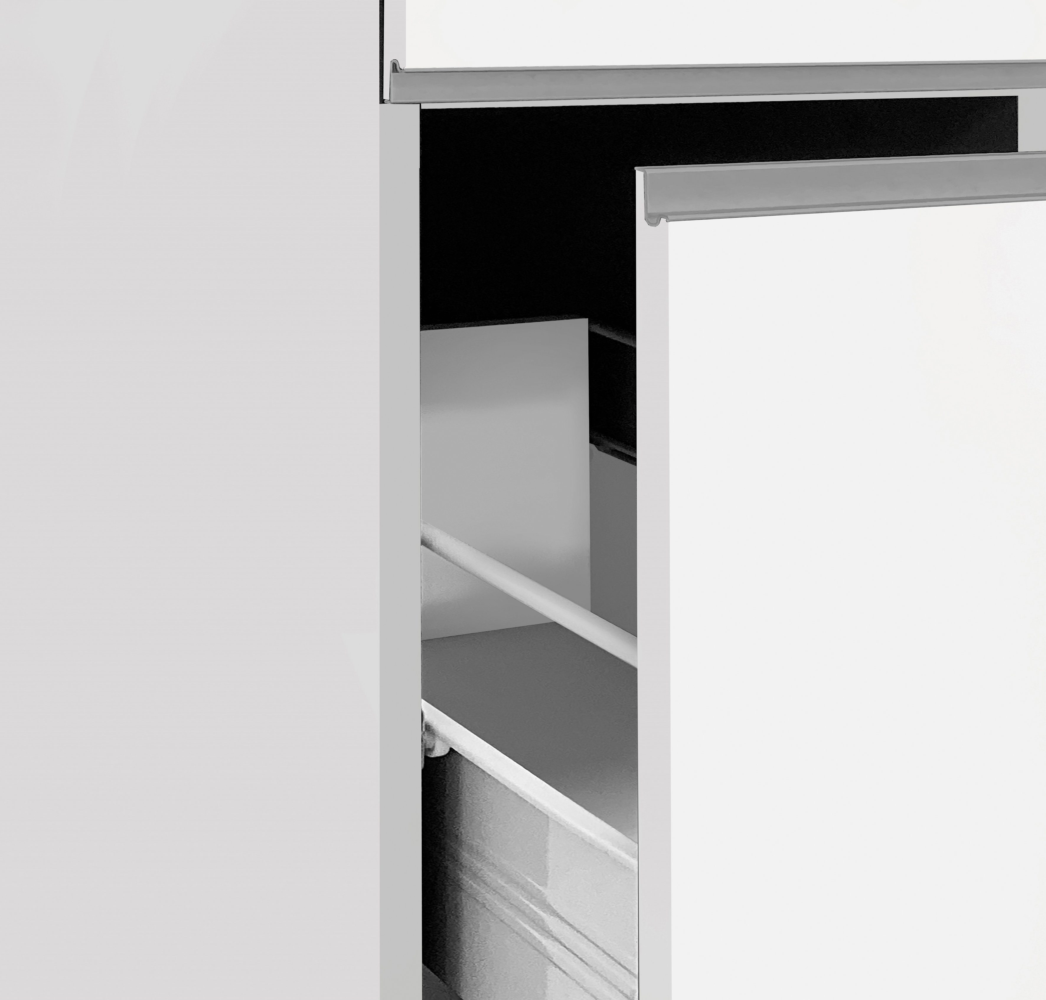 Kochstation Apothekerskast KS-Sole Breedte 30 cm, 2 uittrekelementen, 4 vakken
