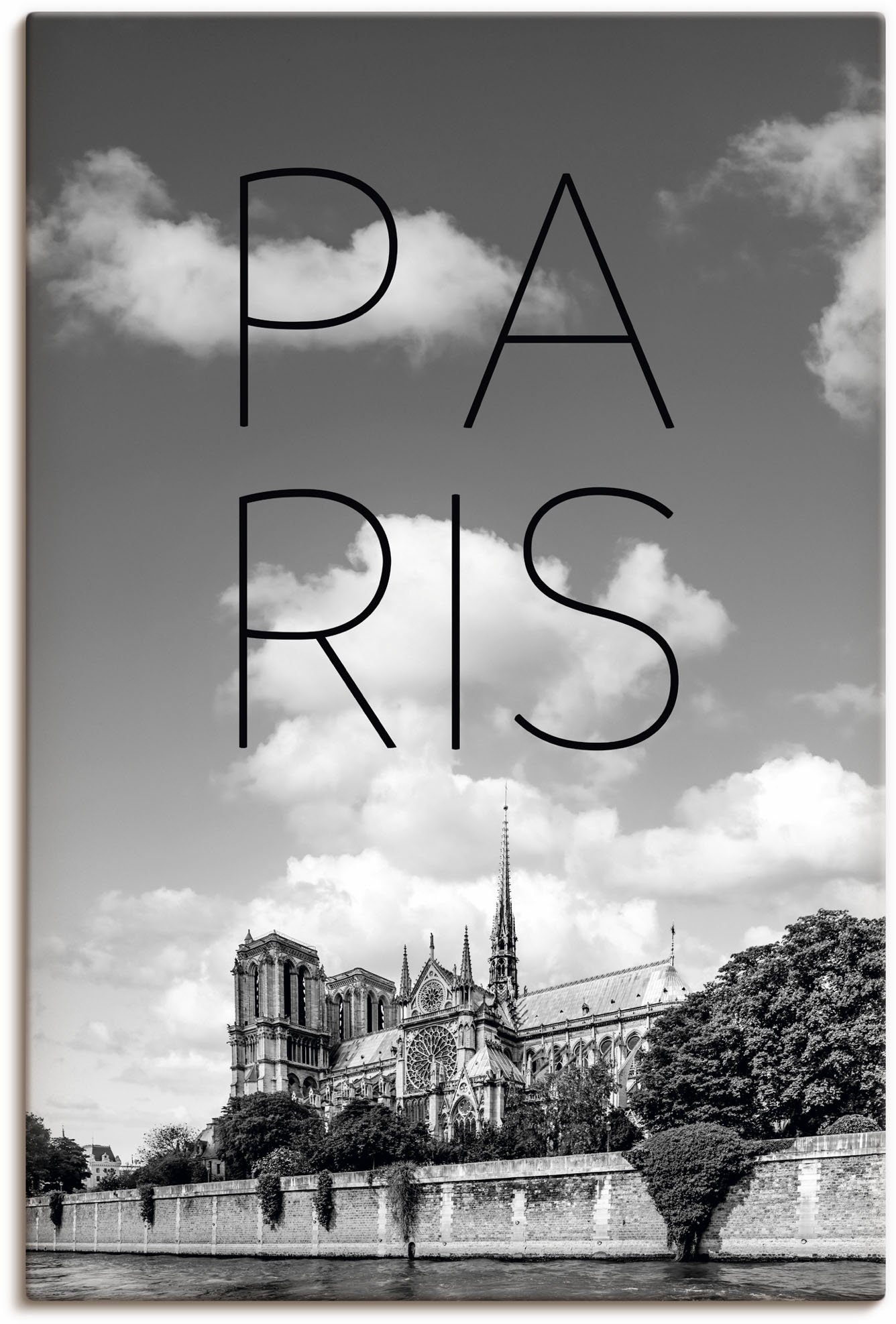 Artland Artprint Parijs kathedraal Notre-Dame in vele afmetingen & productsoorten - artprint van aluminium / artprint voor buiten, artprint op linnen, poster, muursticker / wandfol
