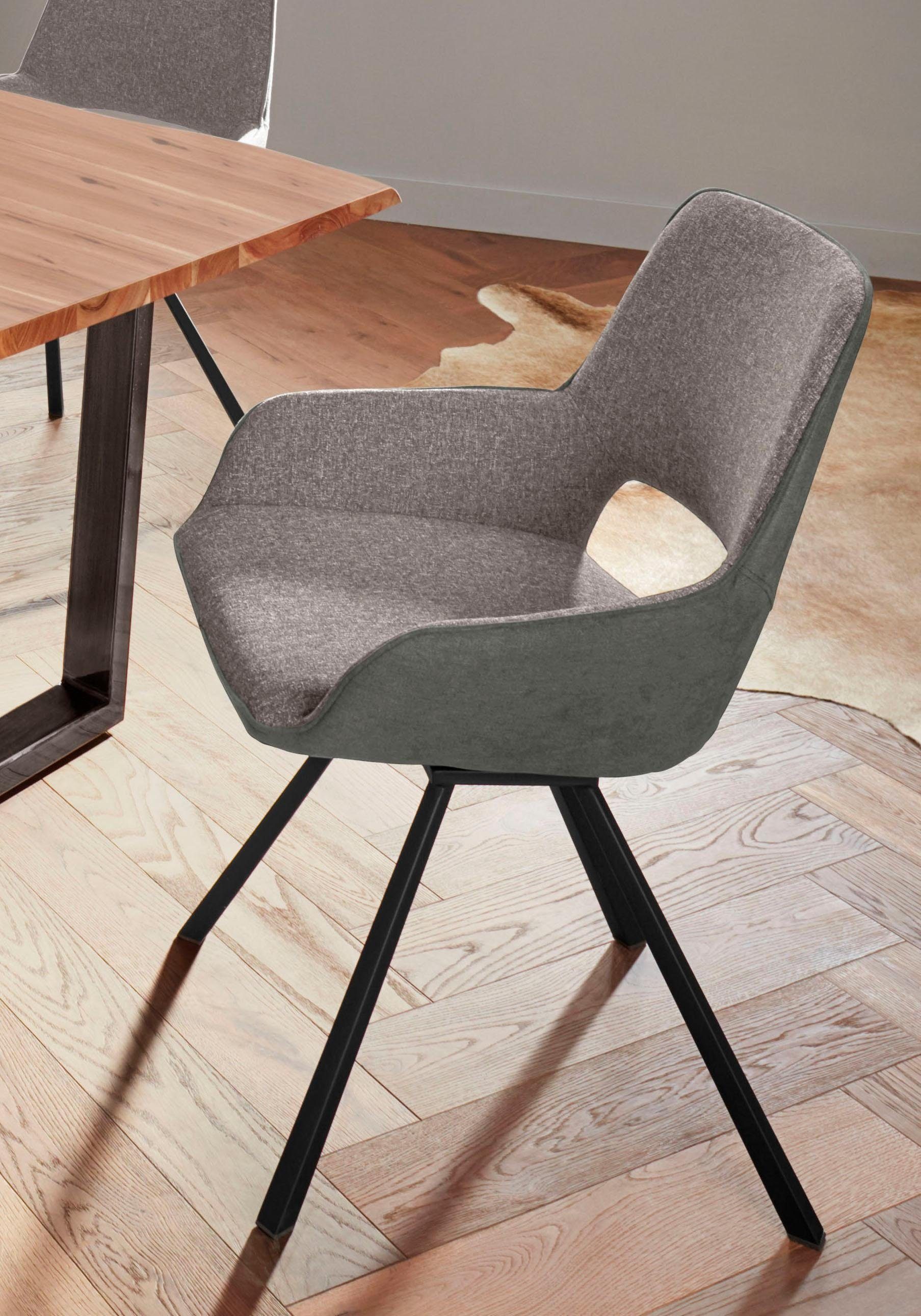 MCA furniture Stoel met 4 poten Parana Stoel belastbaar tot 120 kg (2 stuks)