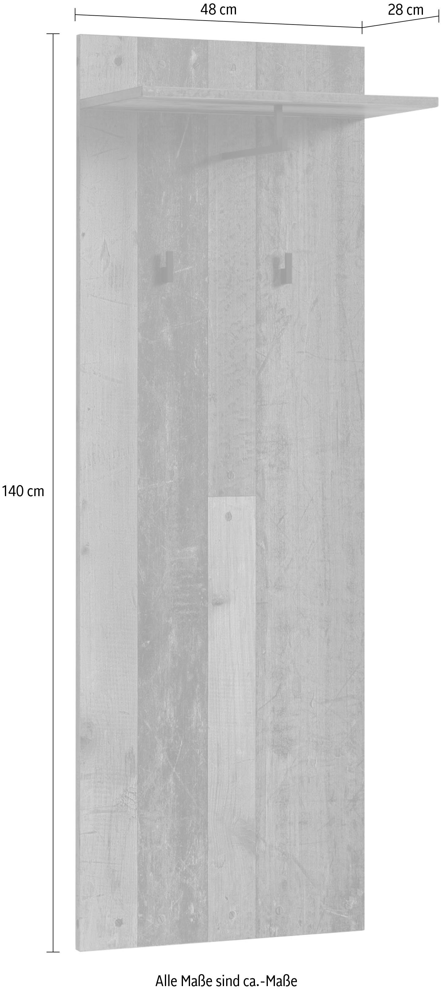 INOSIGN Kapstokpaneel Jakob met planchet, breedte 48 cm