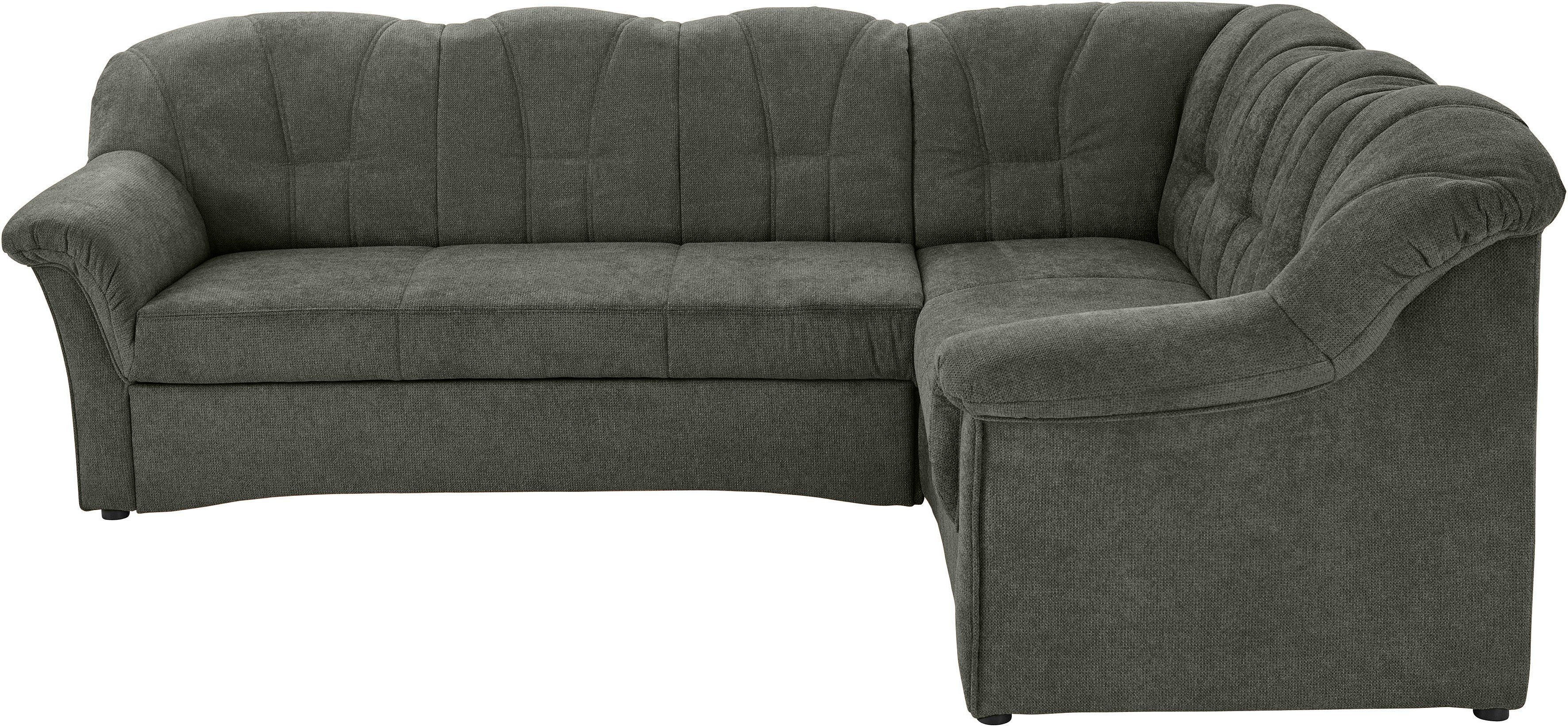 DOMO collection Hoekbank Papenburg B/D/H: 242/190/84 cm L-vorm naar keuze met slaapfunctie, lange zijde links of rechts