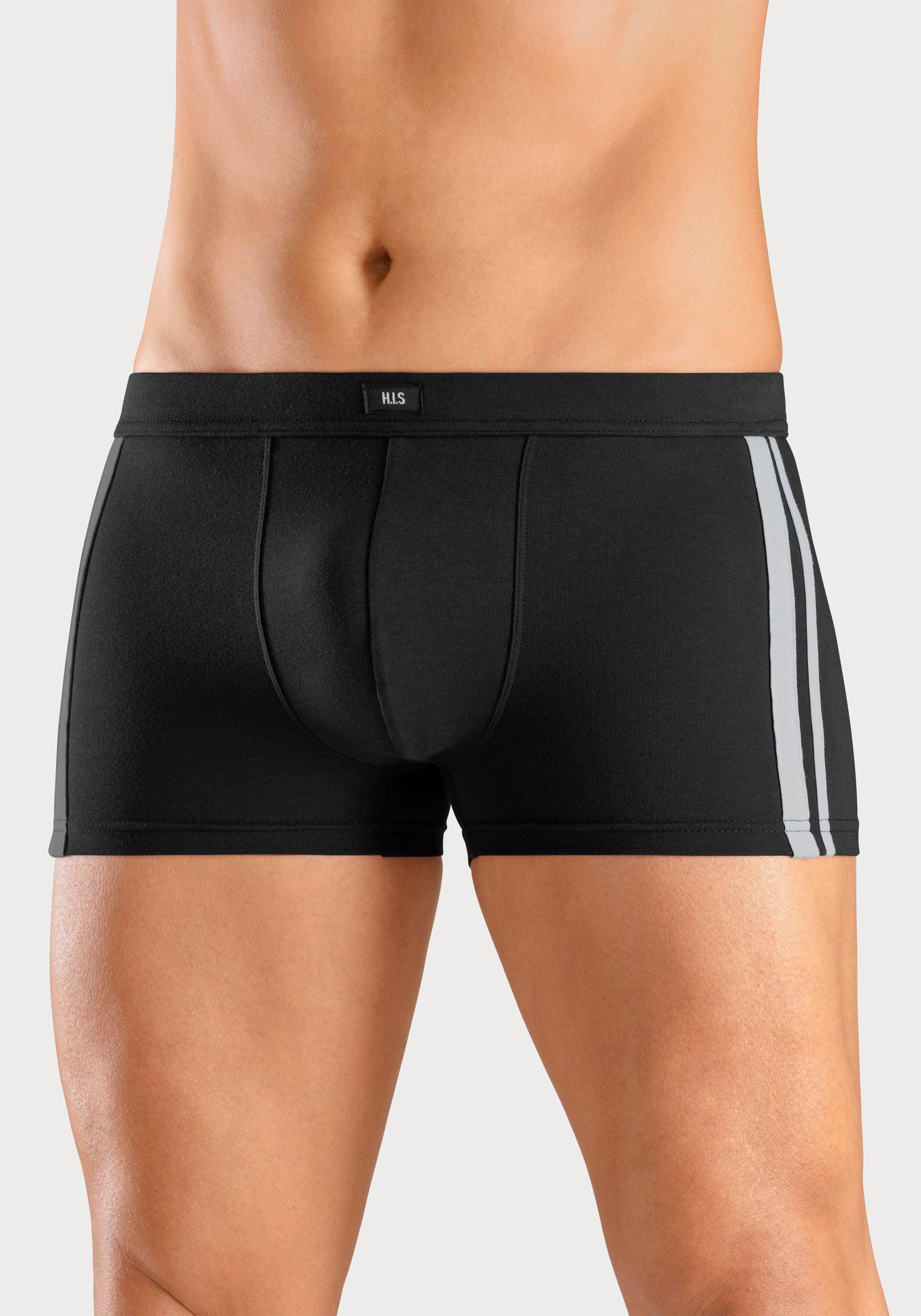 H.I.S Boxershort voor heren met contrasterende strepen aan de zijkanten (set, 4 stuks)