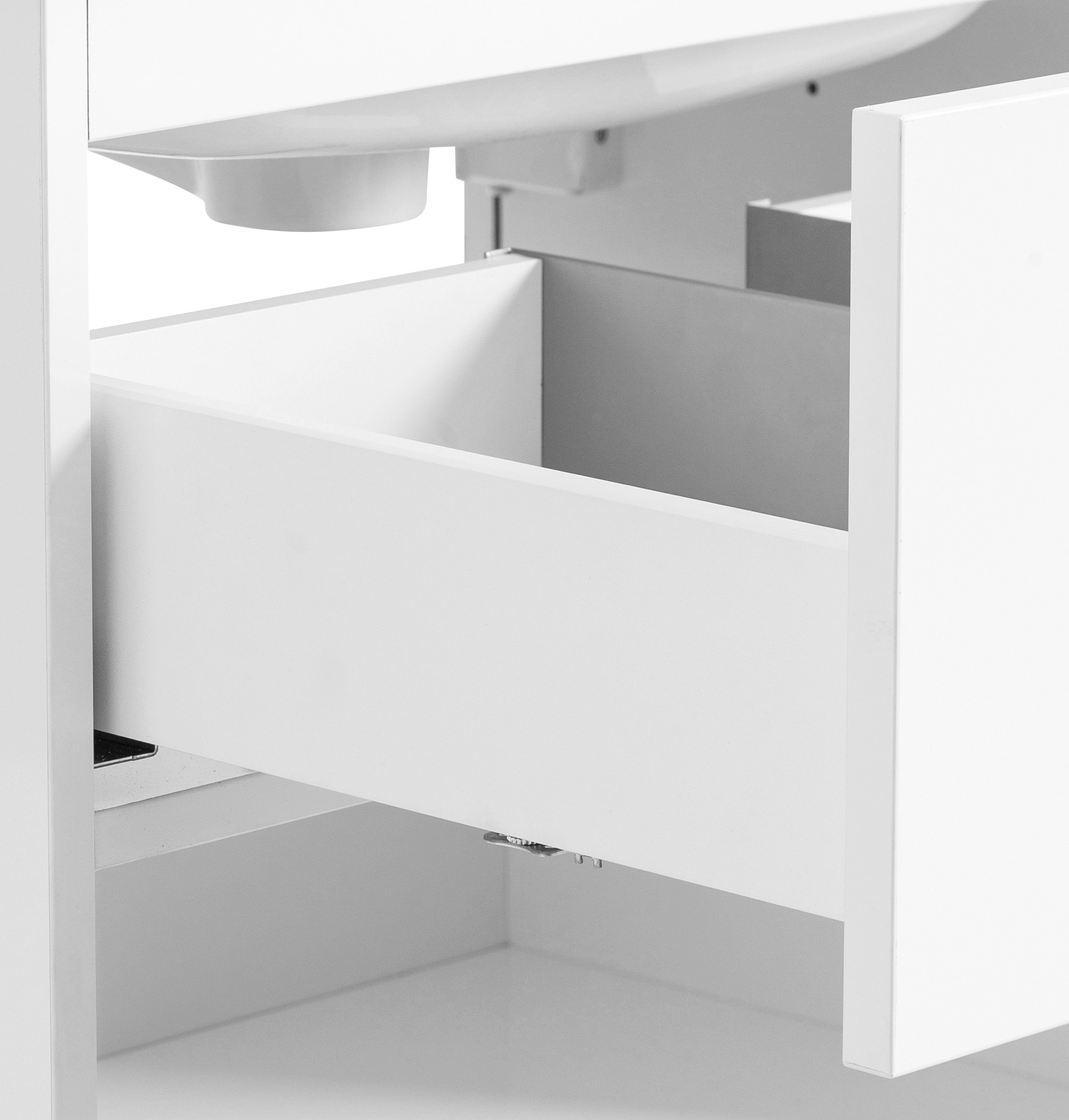 OPTIFIT Wastafelonderkast Napoli met soft-closefunctie en wieltjes, breedte 65 cm