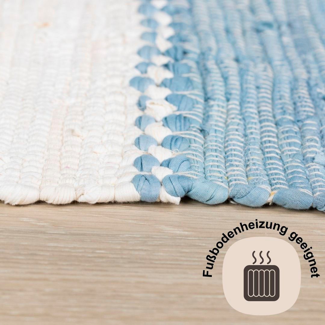 Myflair Möbel & Accessoires Vloerkleed Karim Handgeweven tapijt, gestreept, 90% katoen, handgeweven, met franjes