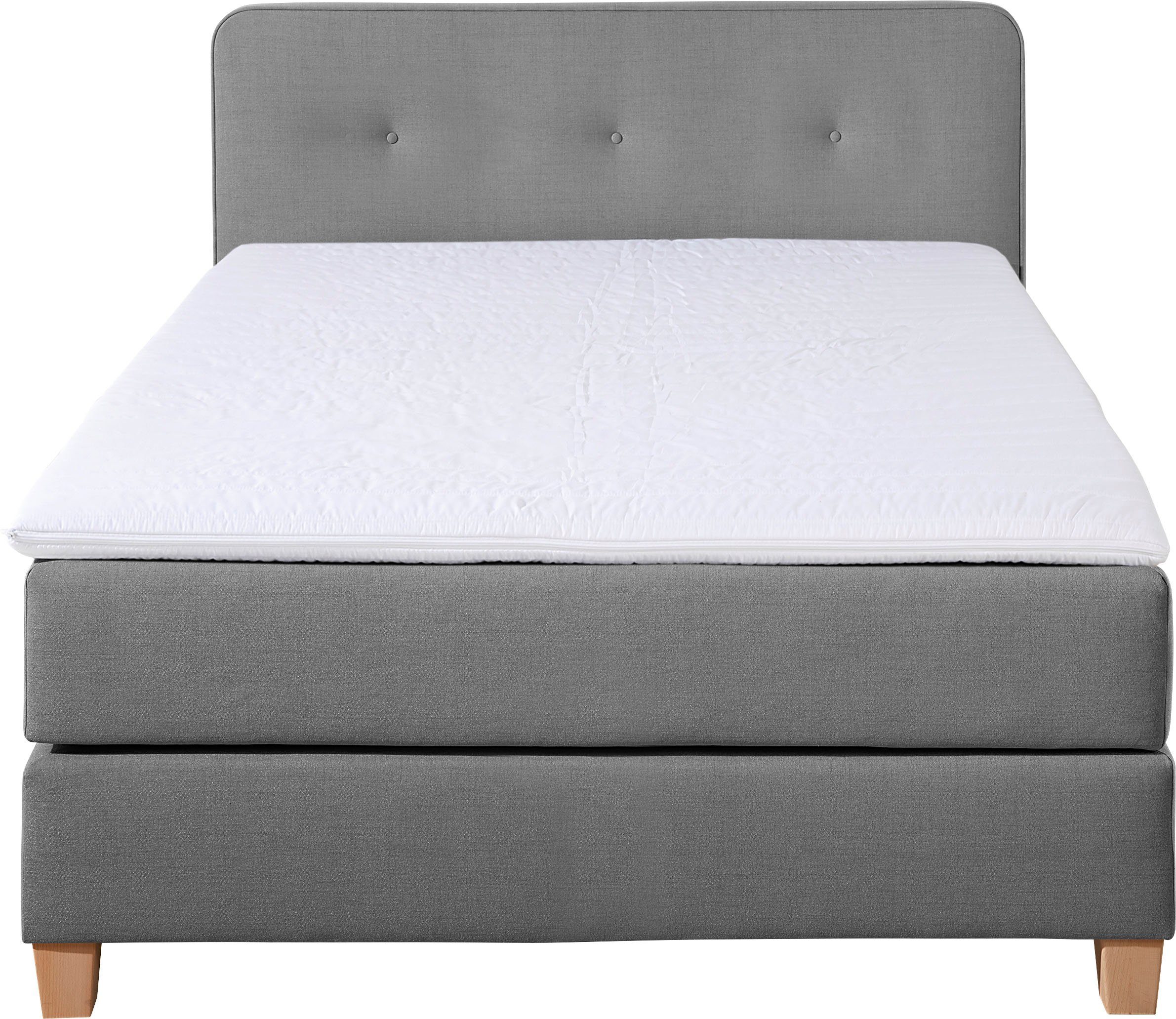 Home affaire Boxspring Fargo inclusief topper, in 3 soorten matrassen, in fluweel of structuurstof