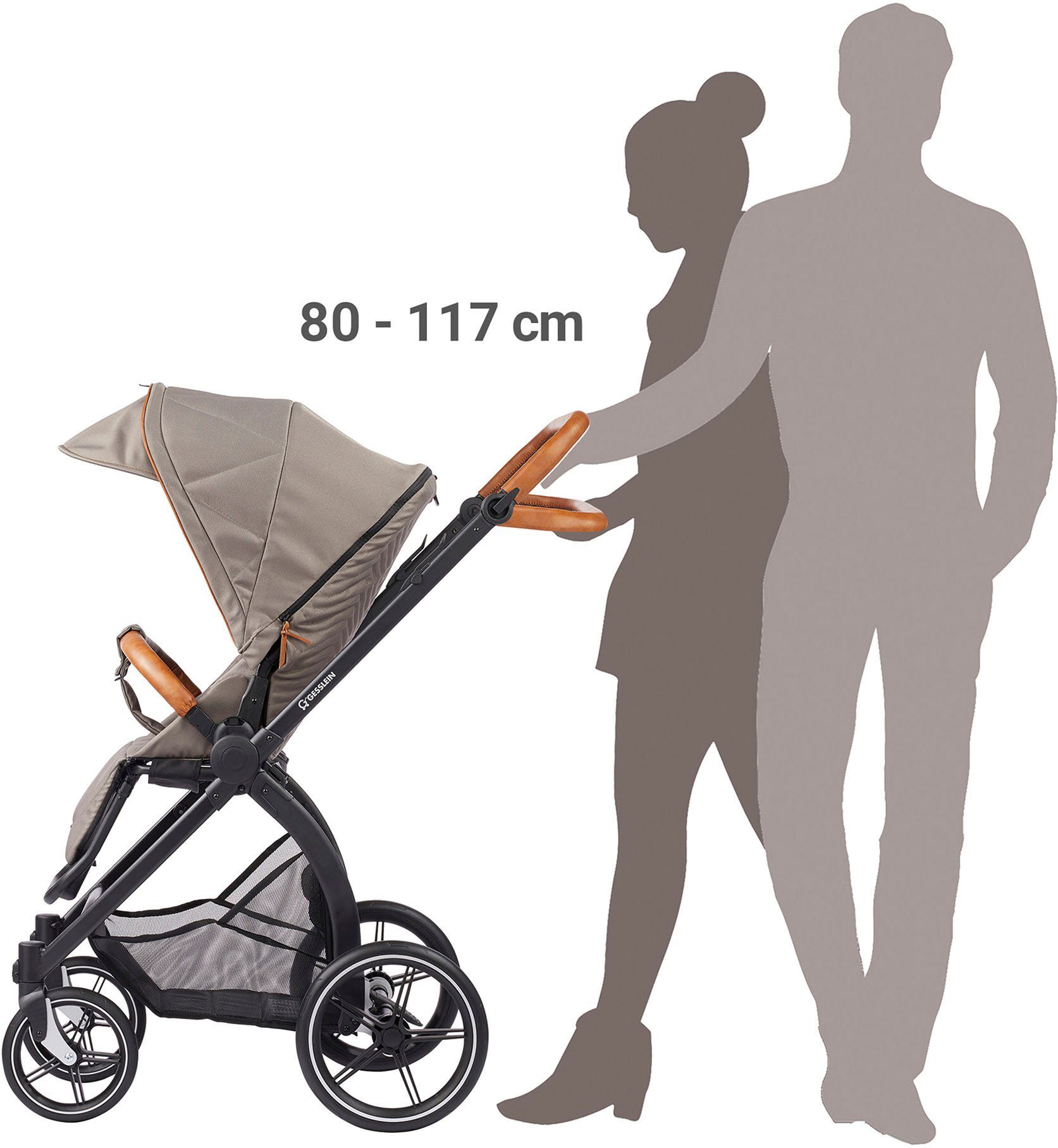Gesslein Combi-kinderwagen FX4 Soft+ met opzetstukStyle, zwart/cognac