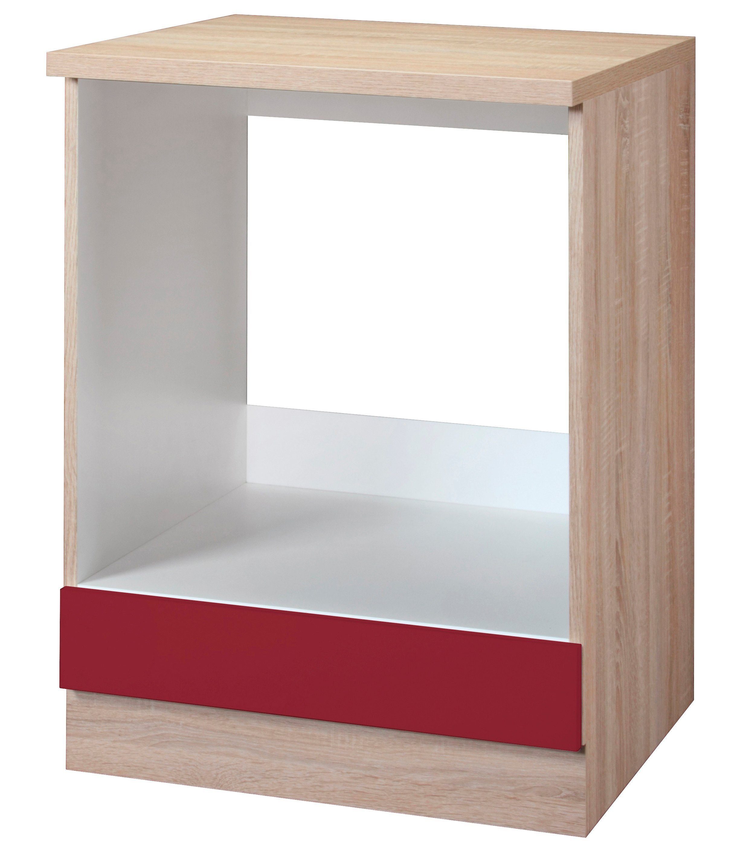 wiho Küchen Ombouwkast voor oven Montana 60 cm breed ombouwkasten rood