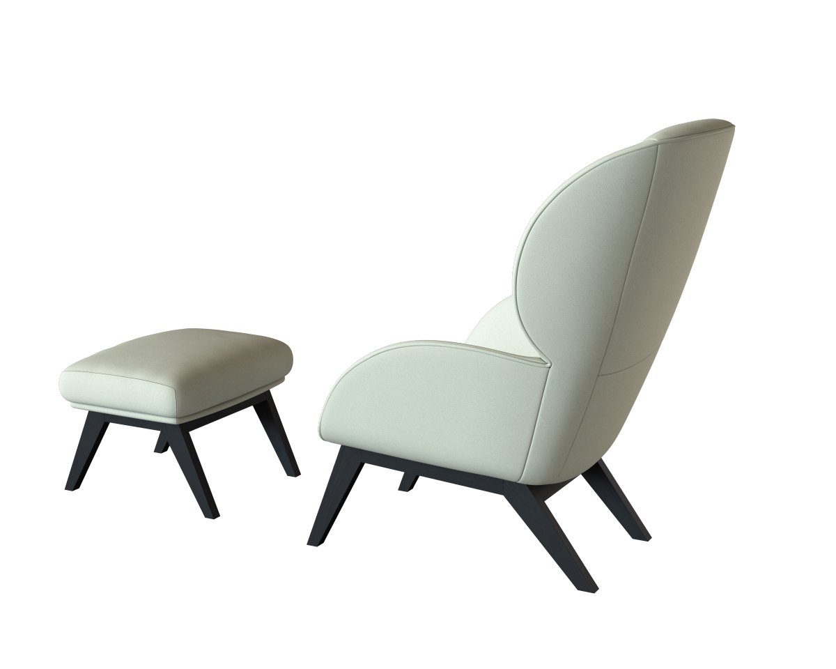 FLEXLUX Oorfauteuil Adria designstoel, loungestoel, Stijl & comfort, organische vorm, zwarte houten voet
