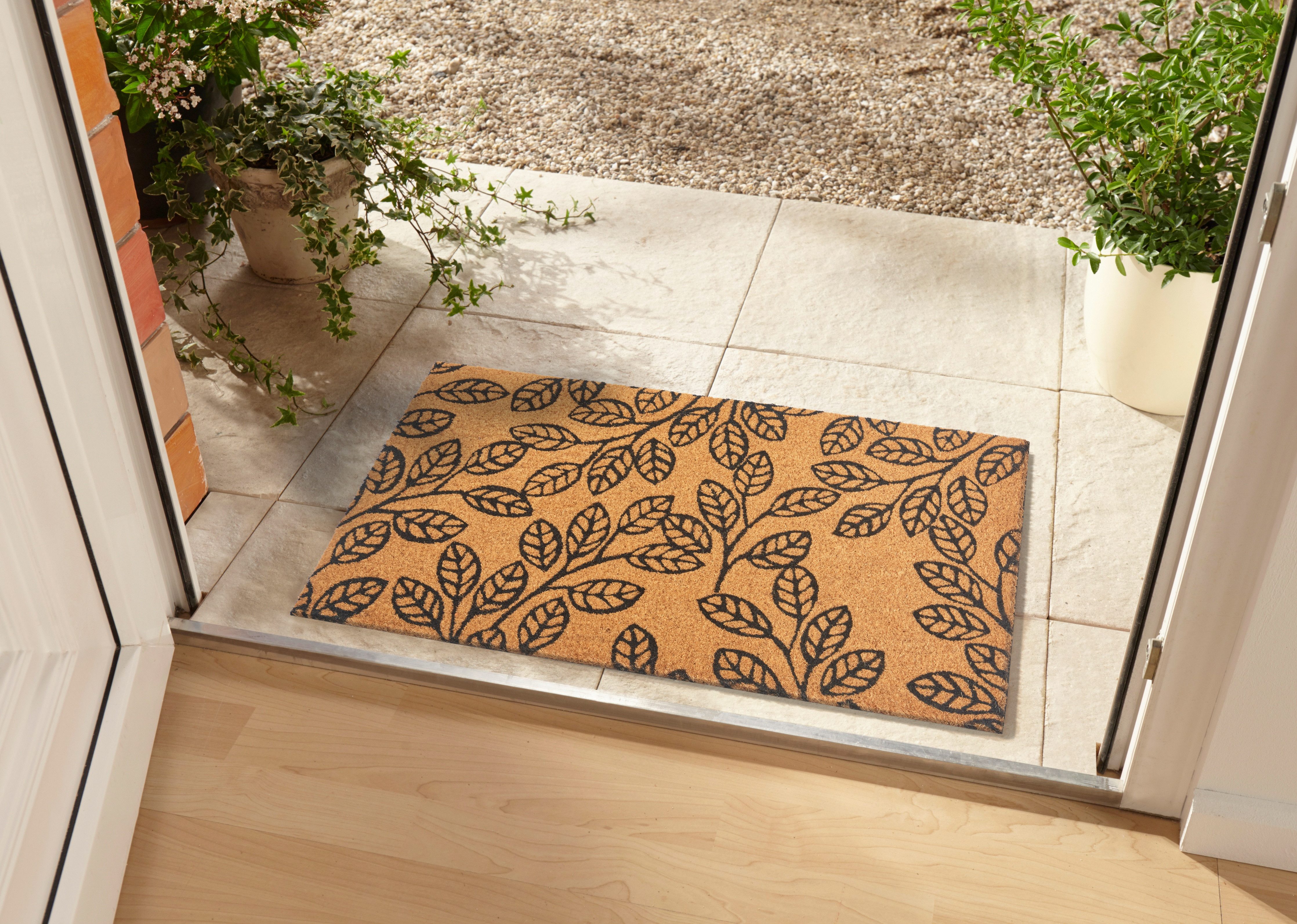 HANSE Home Mat Leafs, deurmat Kokos, vuilopvangmat, outdoor, antislip, binnen, kokosmat, gang