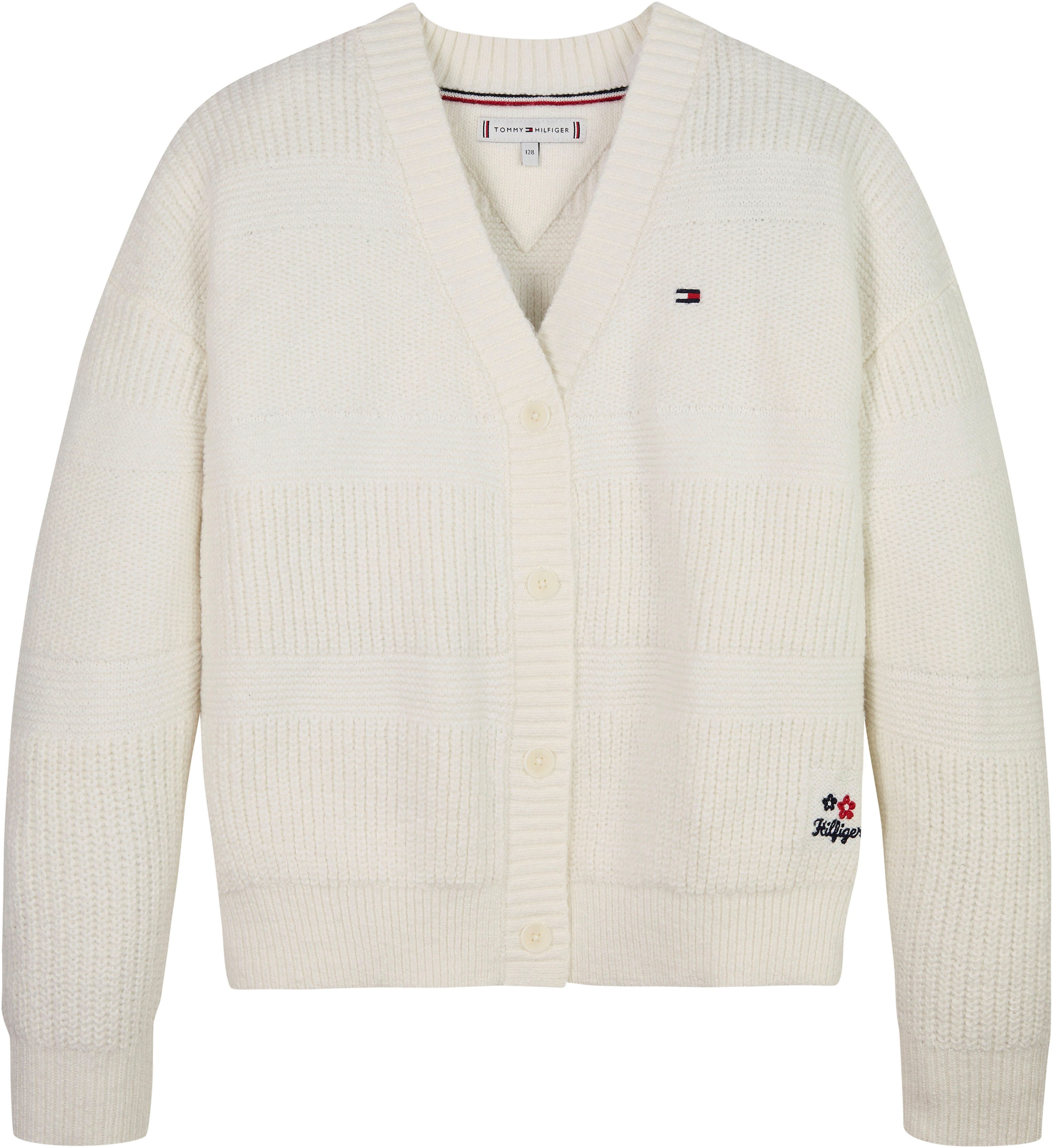 Tommy Hilfiger Vest MIX TEXTURED CARDIGAN Kinderen tot 16 jaar met logostiksel