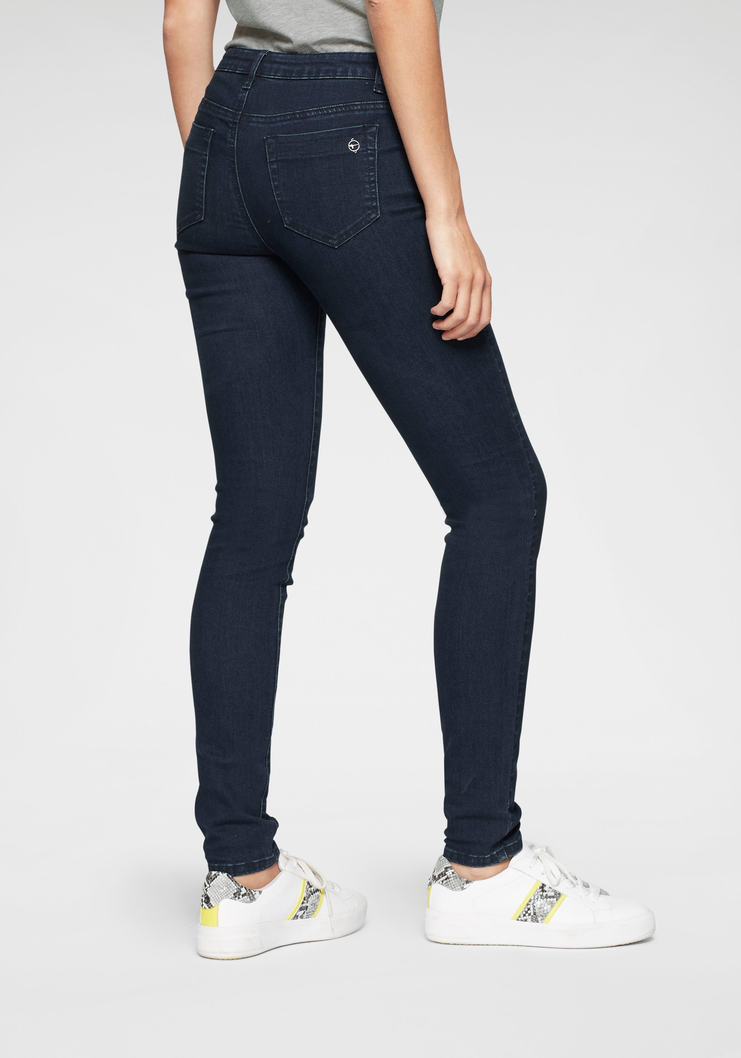 Tamaris Skinny fit jeans smalle broekpasvorm, normale taille, 5-pocket-vorm, used-wassing