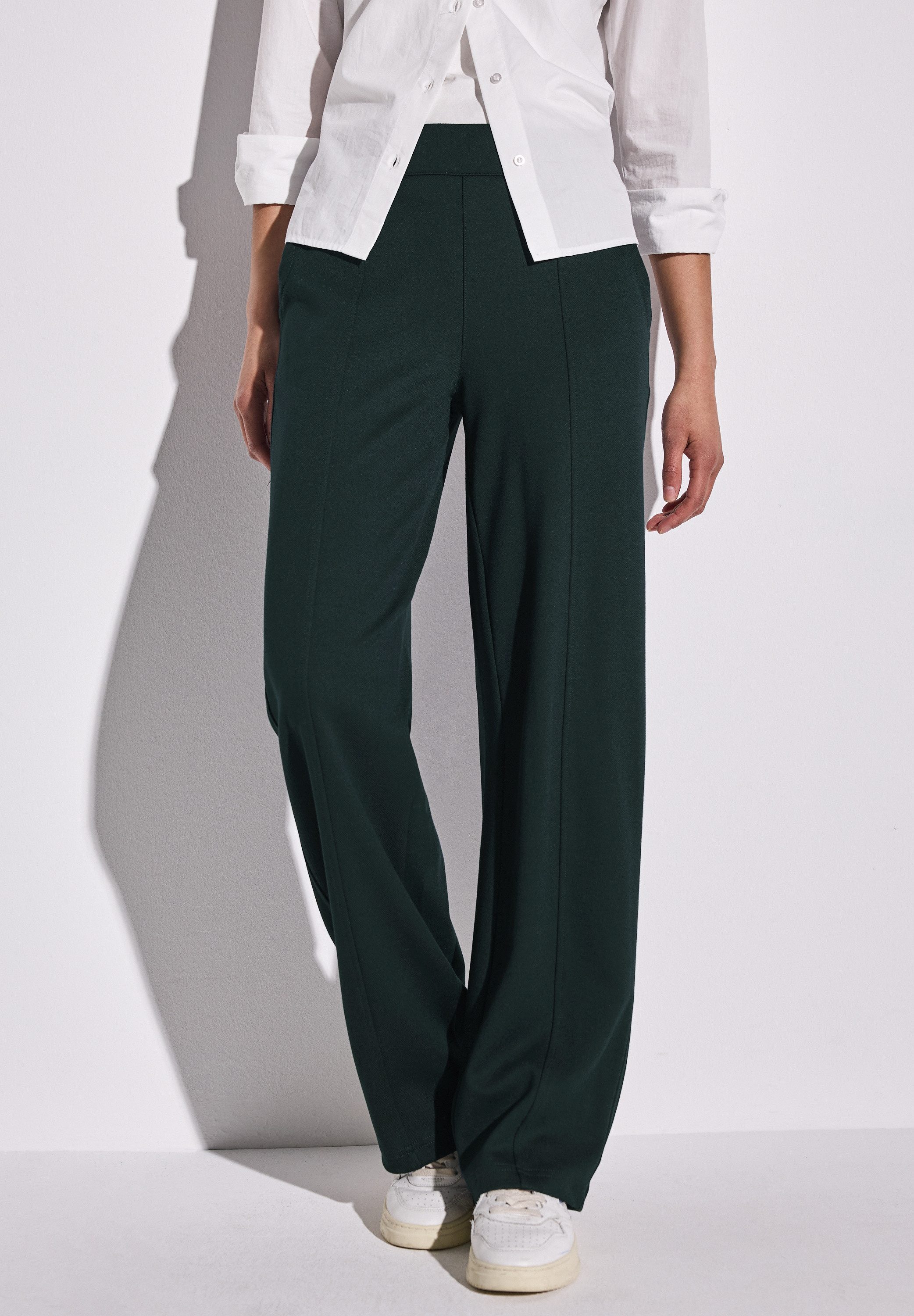 STREET ONE Stoffen broek met zakken opzij dames harembroeken maat 34 groen