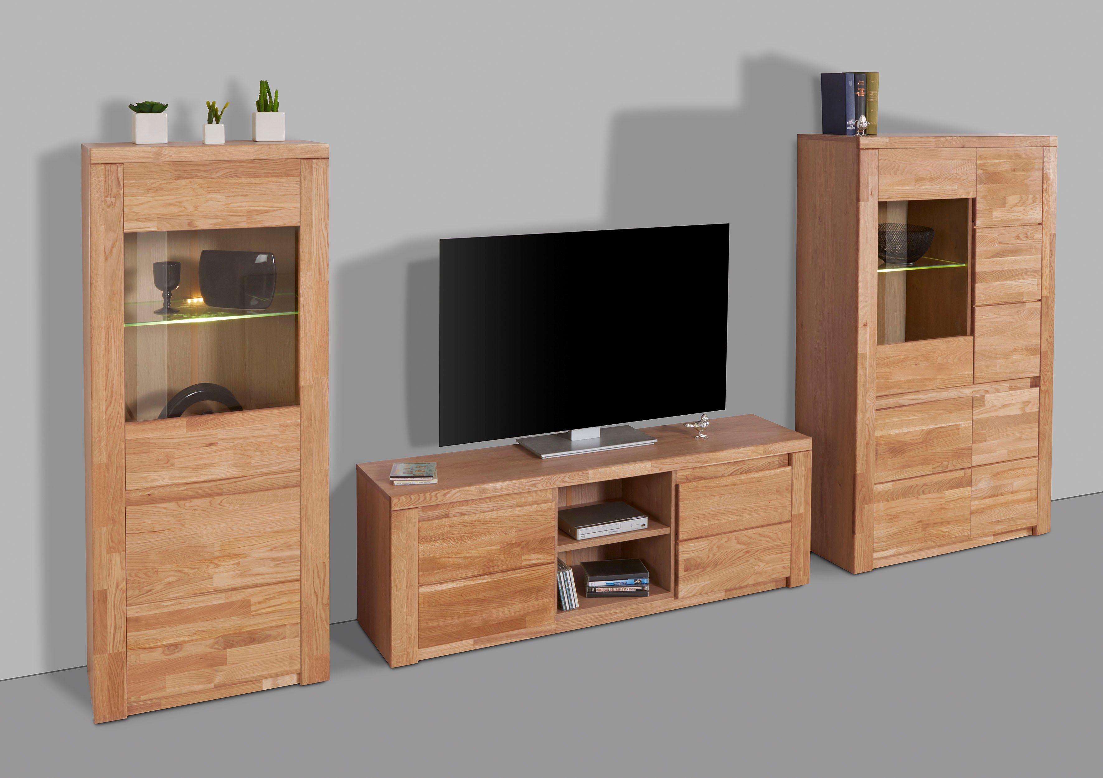 Home affaire Wandmeubel Burani gedeeltelijk massief hout (set, 3-delig)