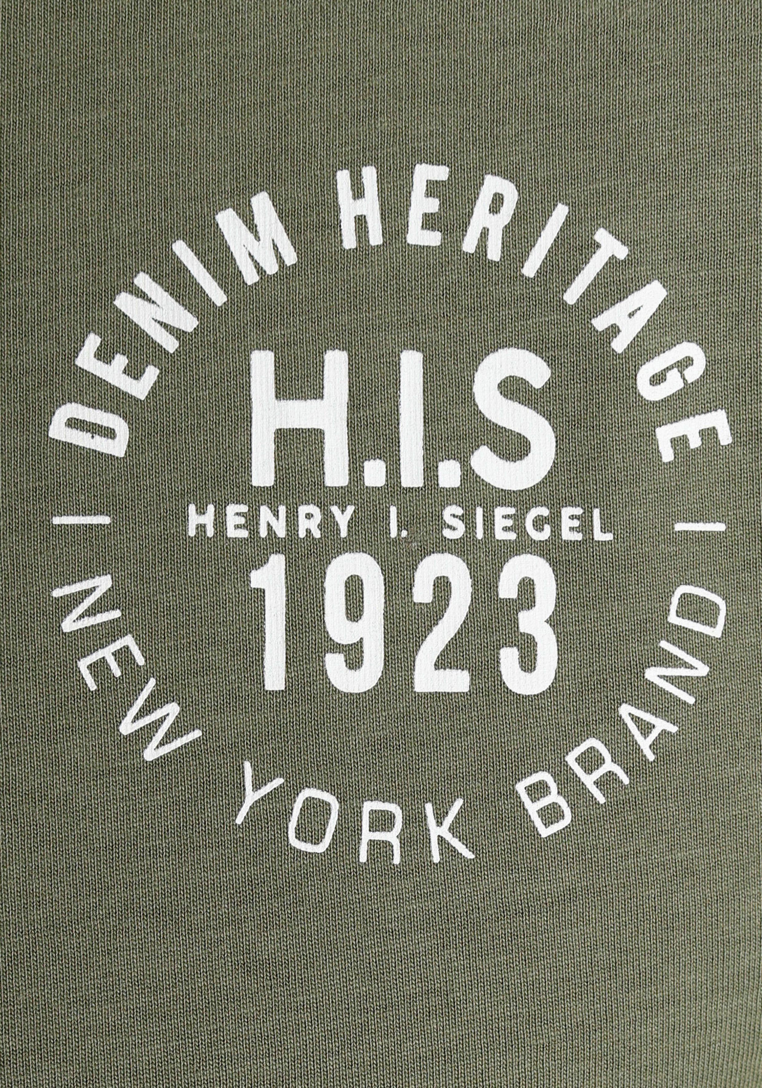 H.I.S Shirt met lange mouwen met borstprint (2-delig Set van 2)