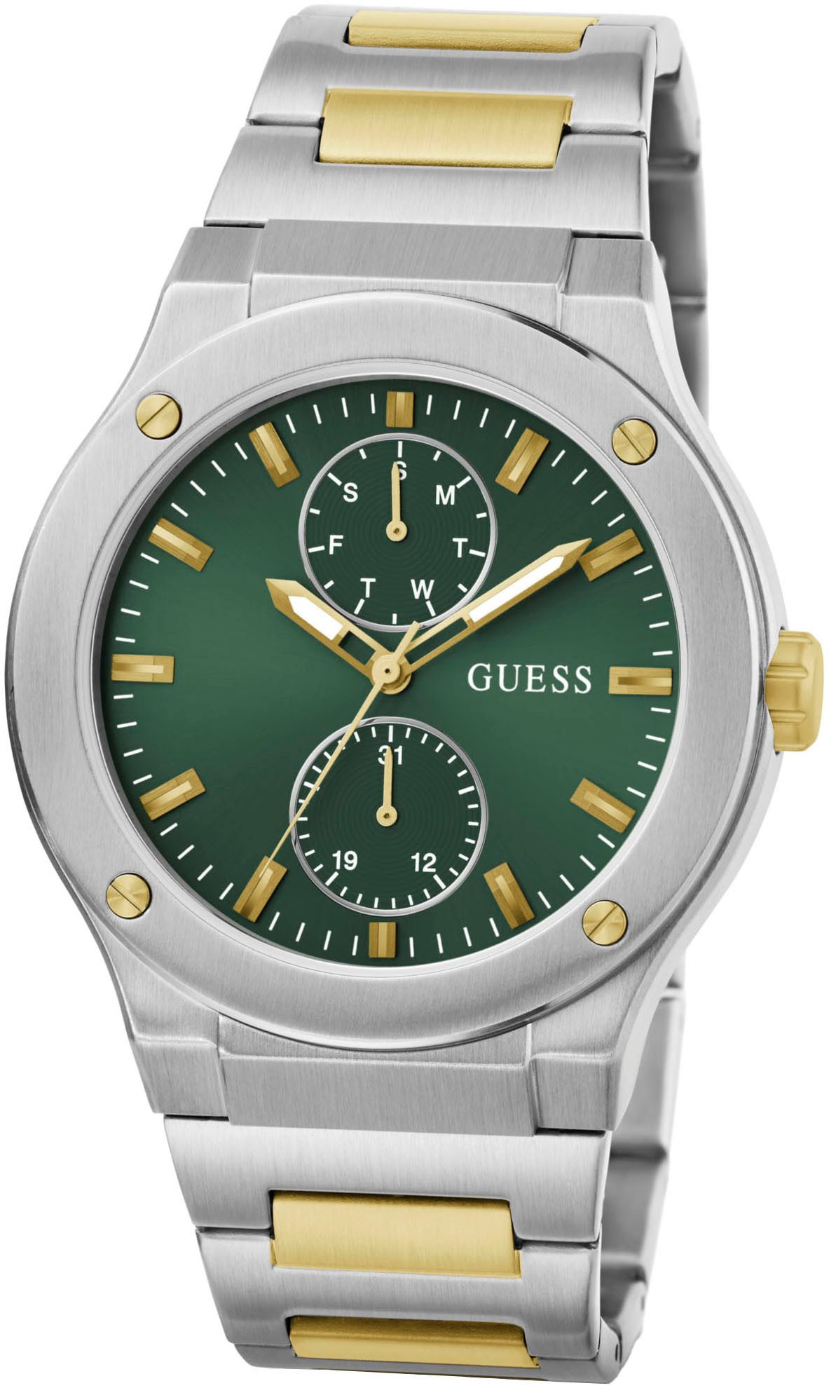 Guess Multifunctioneel horloge Jet Quartzhorloge, horloge, herrenuur, datum, roestvrijstalen band, mineraalglas