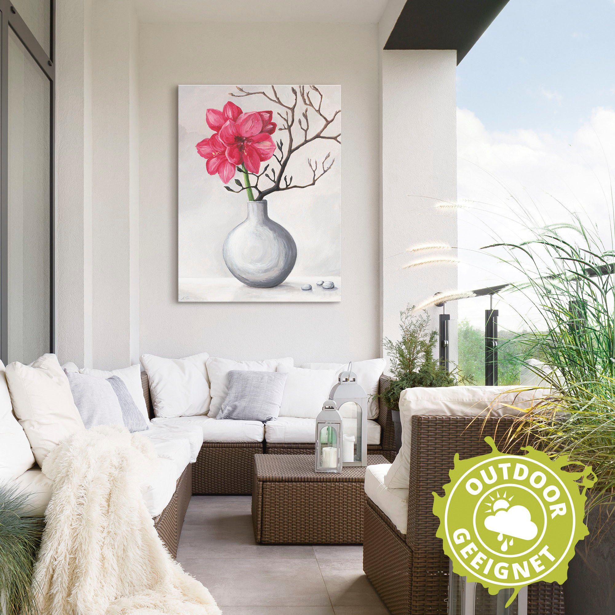 Artland Artprint Rode amaryllis als artprint van aluminium, artprint voor buiten, artprint op linnen, poster in verschillende maten. maten
