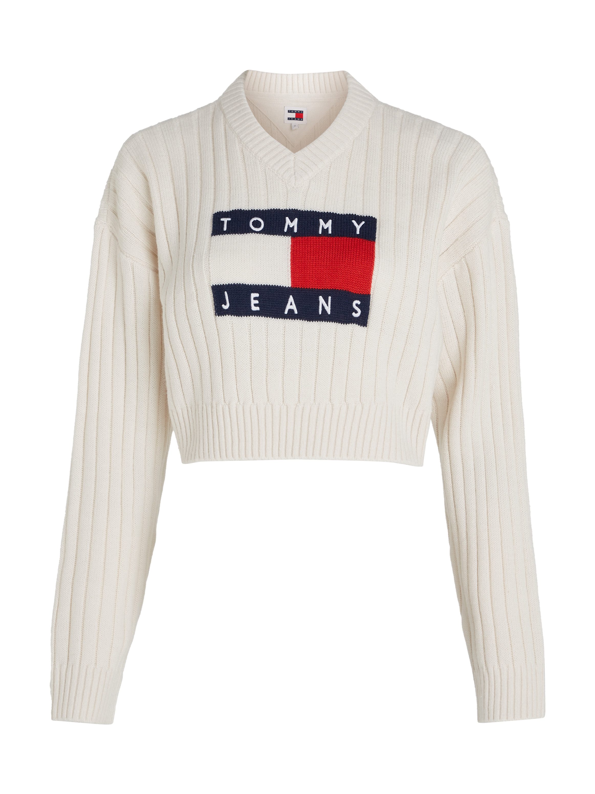 TOMMY JEANS Gebreide trui TJW VNCK CENTER FLAG SWEATER EXT