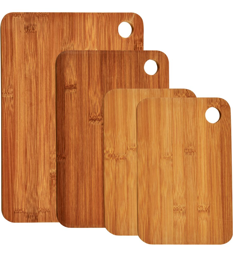 KESPER for kitchen & home Snijplank van fsc-gecertificeerd donker bamboe (set, 4 stuks) snijplanken beige