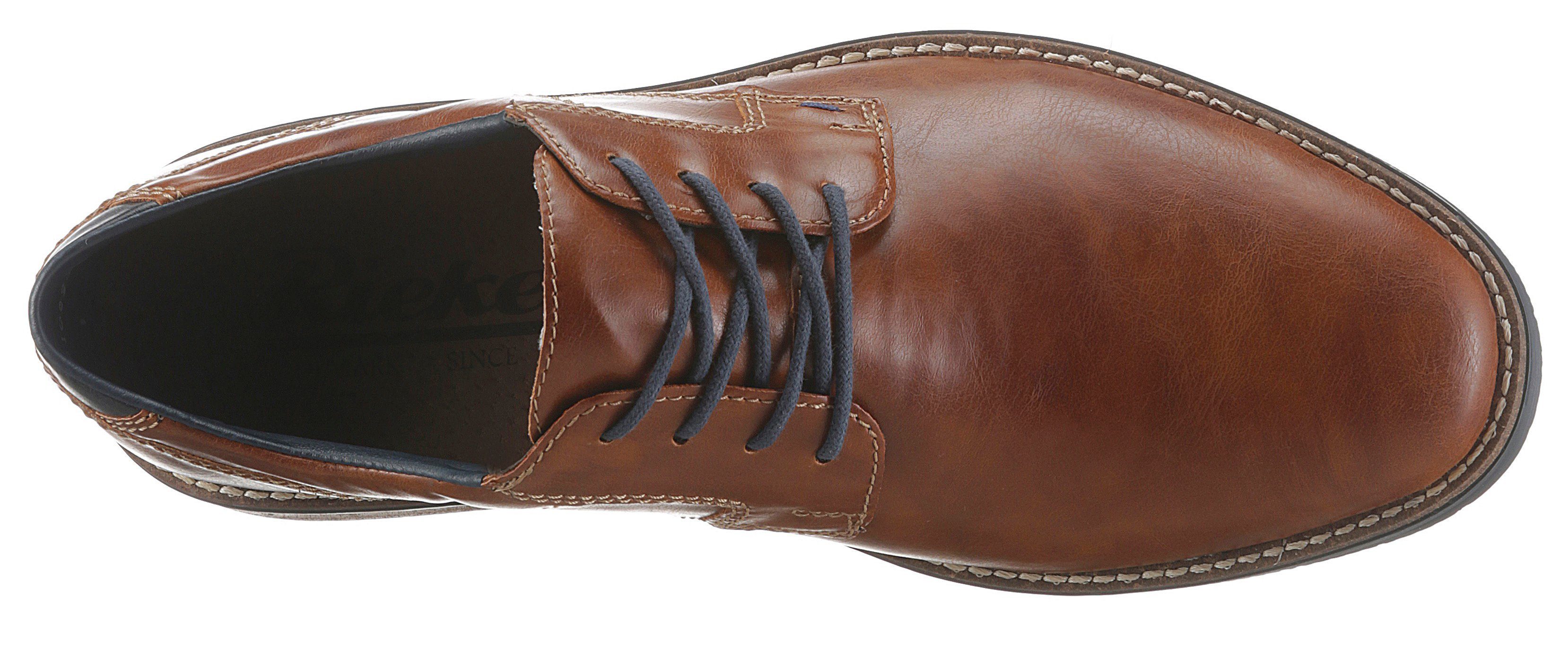 Rieker Veterschoenen met modieuze siersteken, vrijetijdsschoen, lage schoen, veterschoen