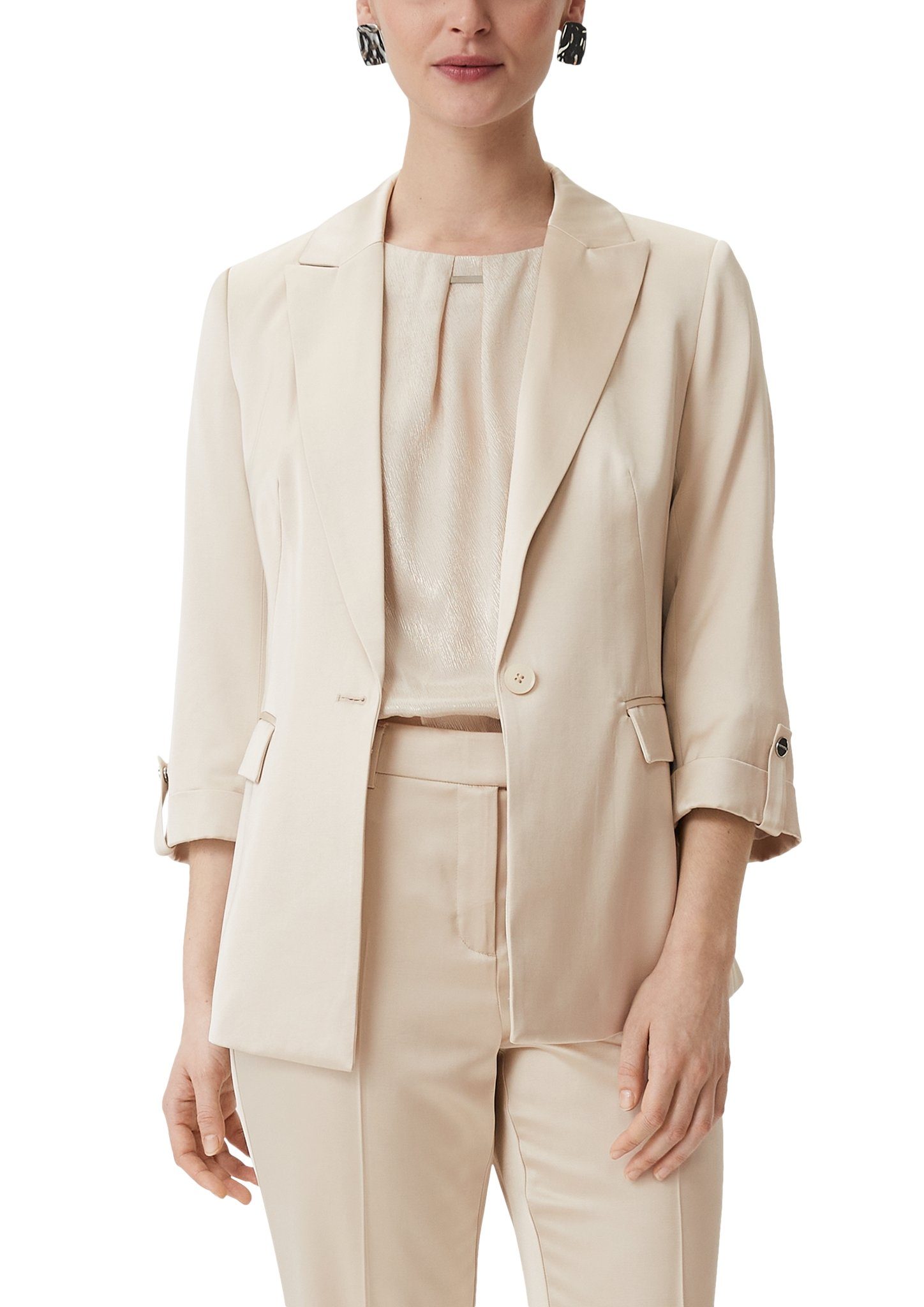 NU 20% KORTING: Comma Lange blazer met 3-4-mouwen