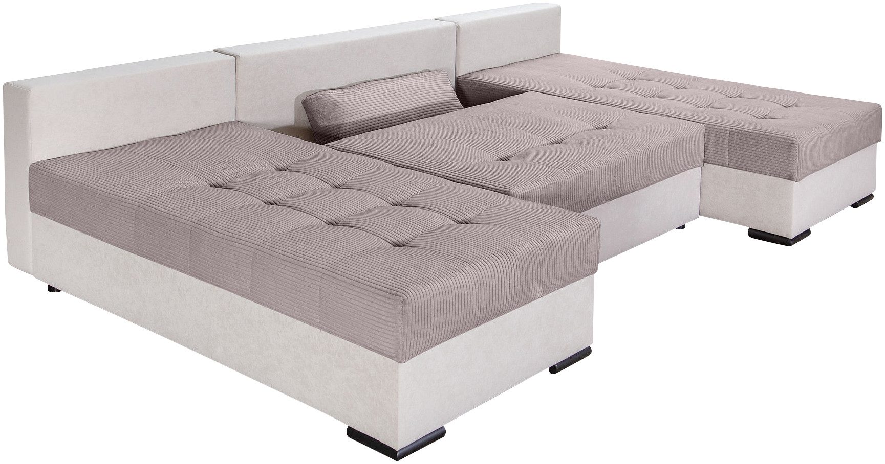 COLLECTION AB Zithoek Josy U-vorm, breedte 269 cm, platweefsel, structuur, kunstleer
