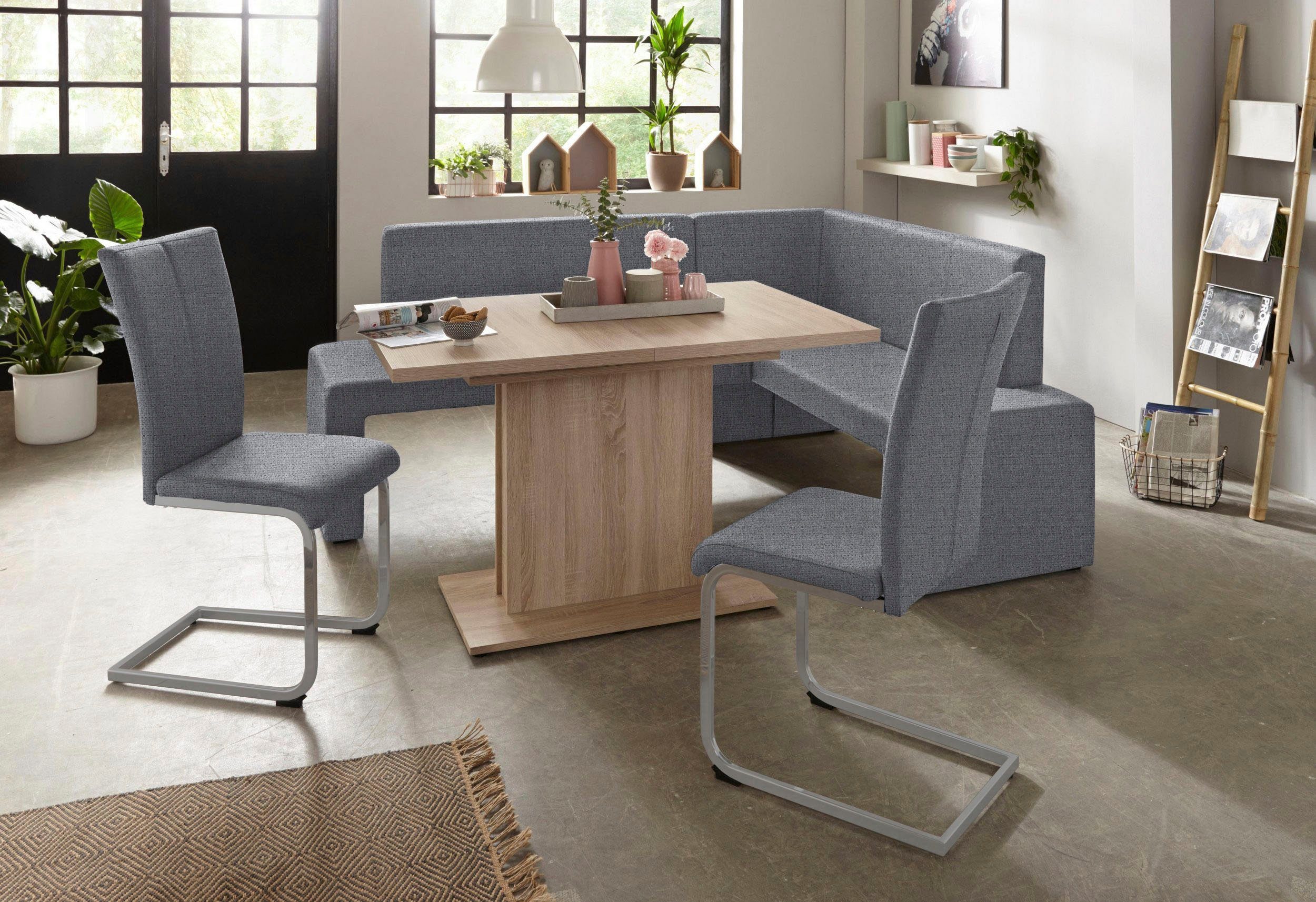 Home affaire Vrijdragende stoel Alex Stoel belastbaar tot 120 kg, frame in chroom-look (set, 2 stuks)