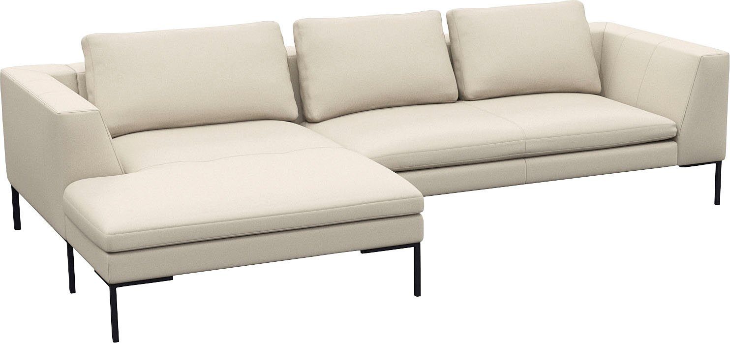 FLEXLUX Hoekbank Loano, geweldige zitcomfort, L-vorm moderne zitbank, vrijstaand, losse kussens, koudschuim in de zitting