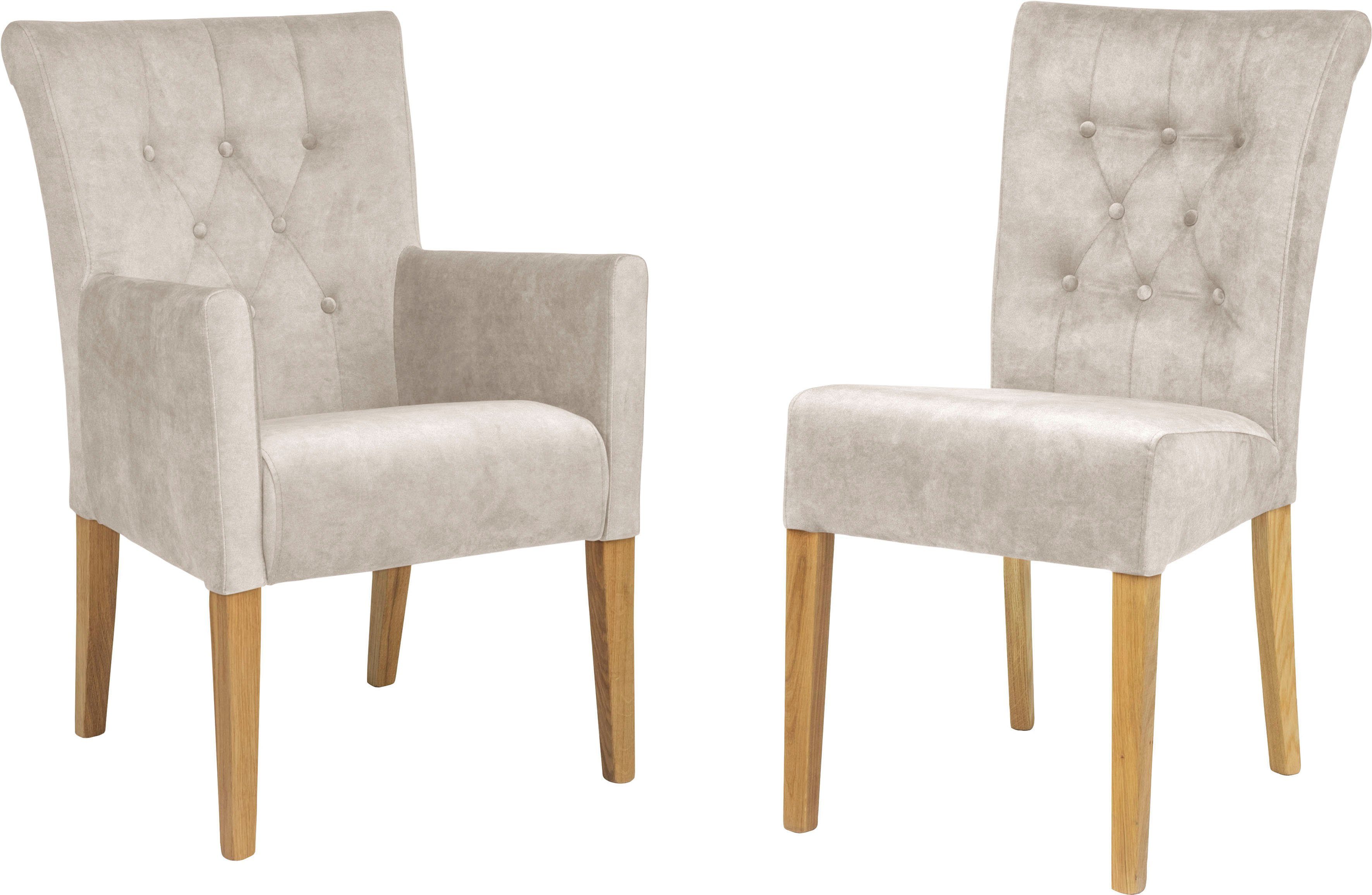 Home affaire Stoel Queen Eetkamerstoel met capitonnage, set van 2, 4 of 6