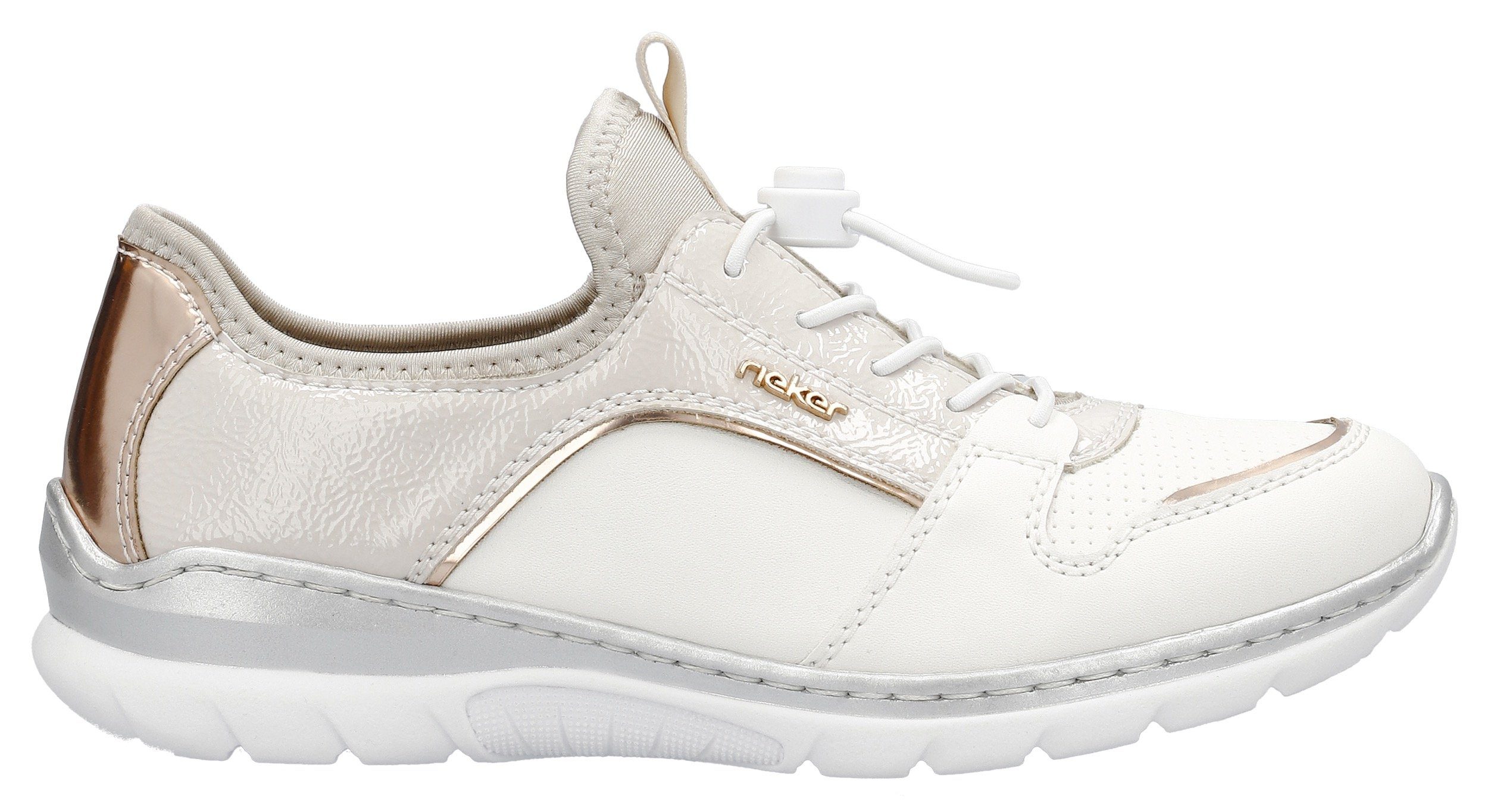 Rieker Slip-on sneakers Slipper, instapschoen, vrijetijdsschoen met elastiek en elastische instap