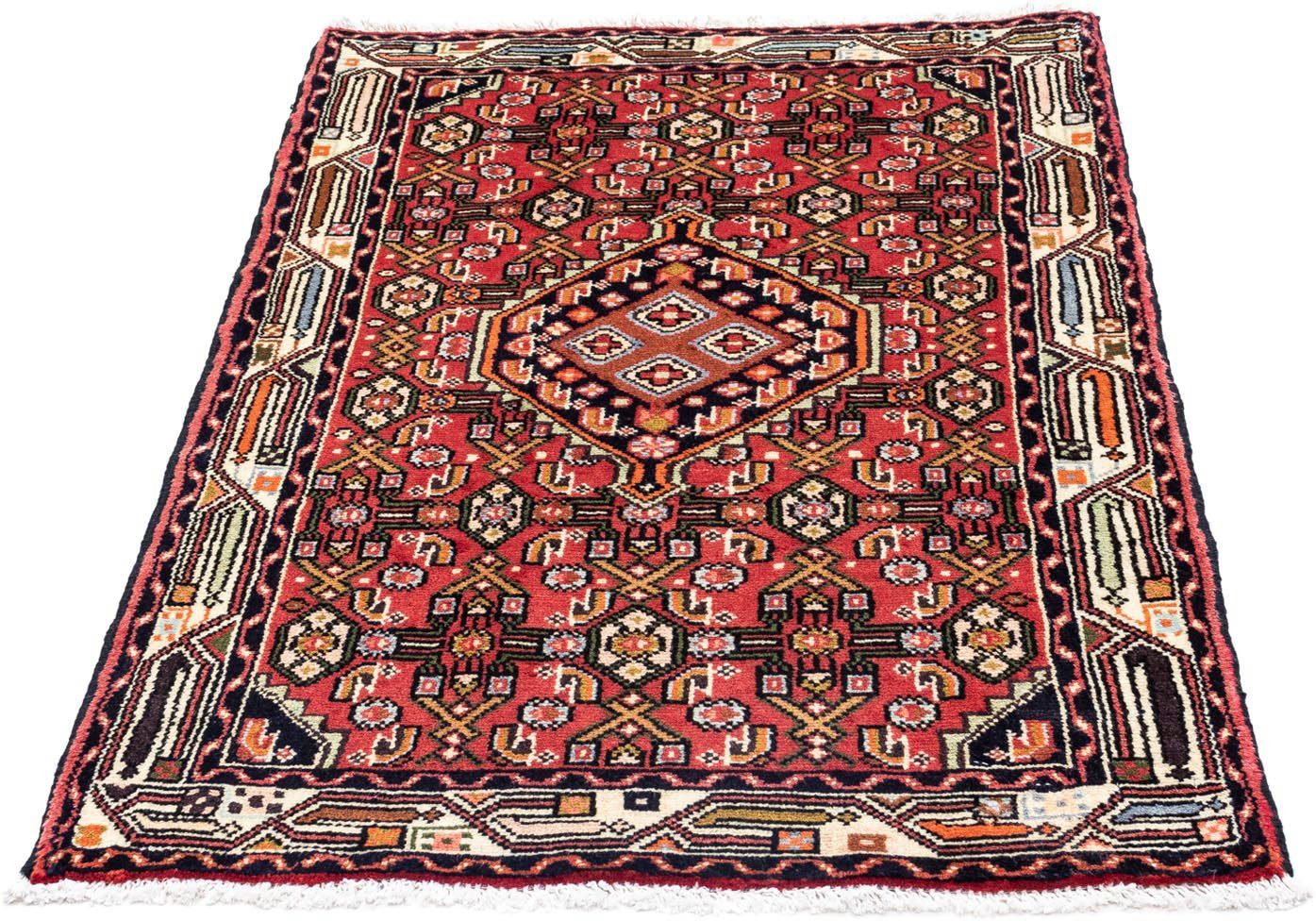 morgenland Wollen kleed Hosseinabad medaillon rosso 125 x 80 cm Handgeknoopt