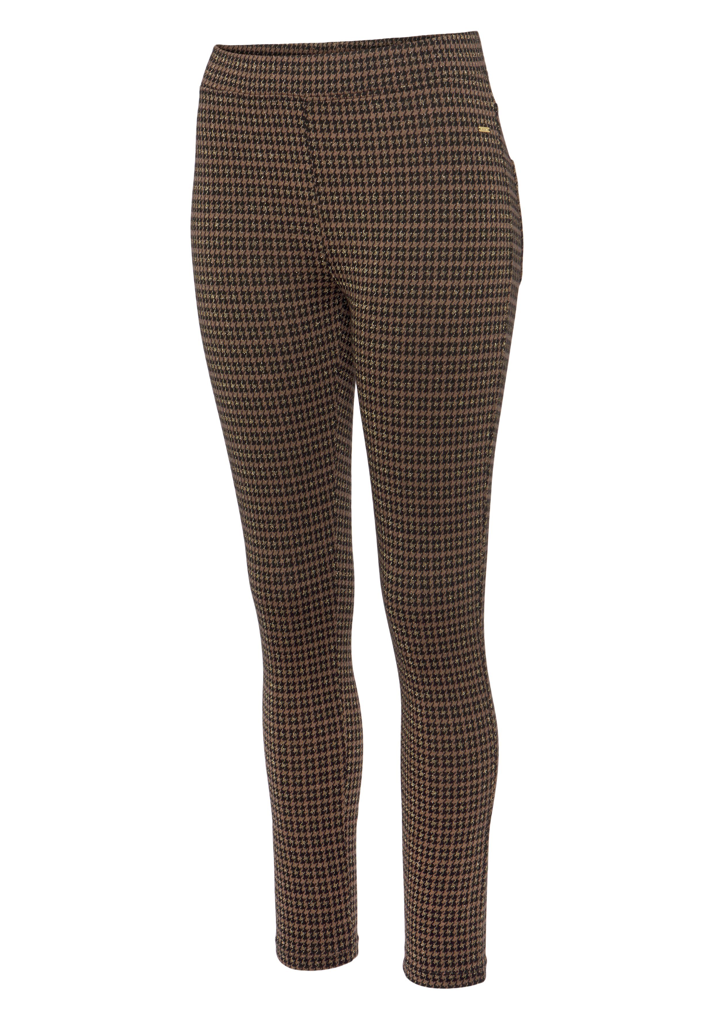 Lascana Legging met glinsterend houndstooth patroon