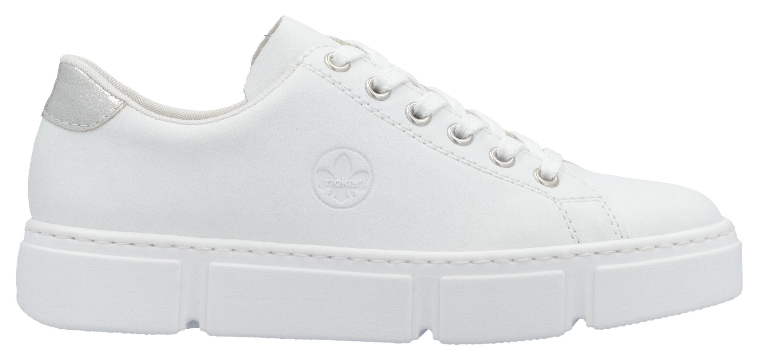 Rieker Plateausneakers in monochrome uitstraling, vrijetijdsschoen, lage schoen, veterschoen