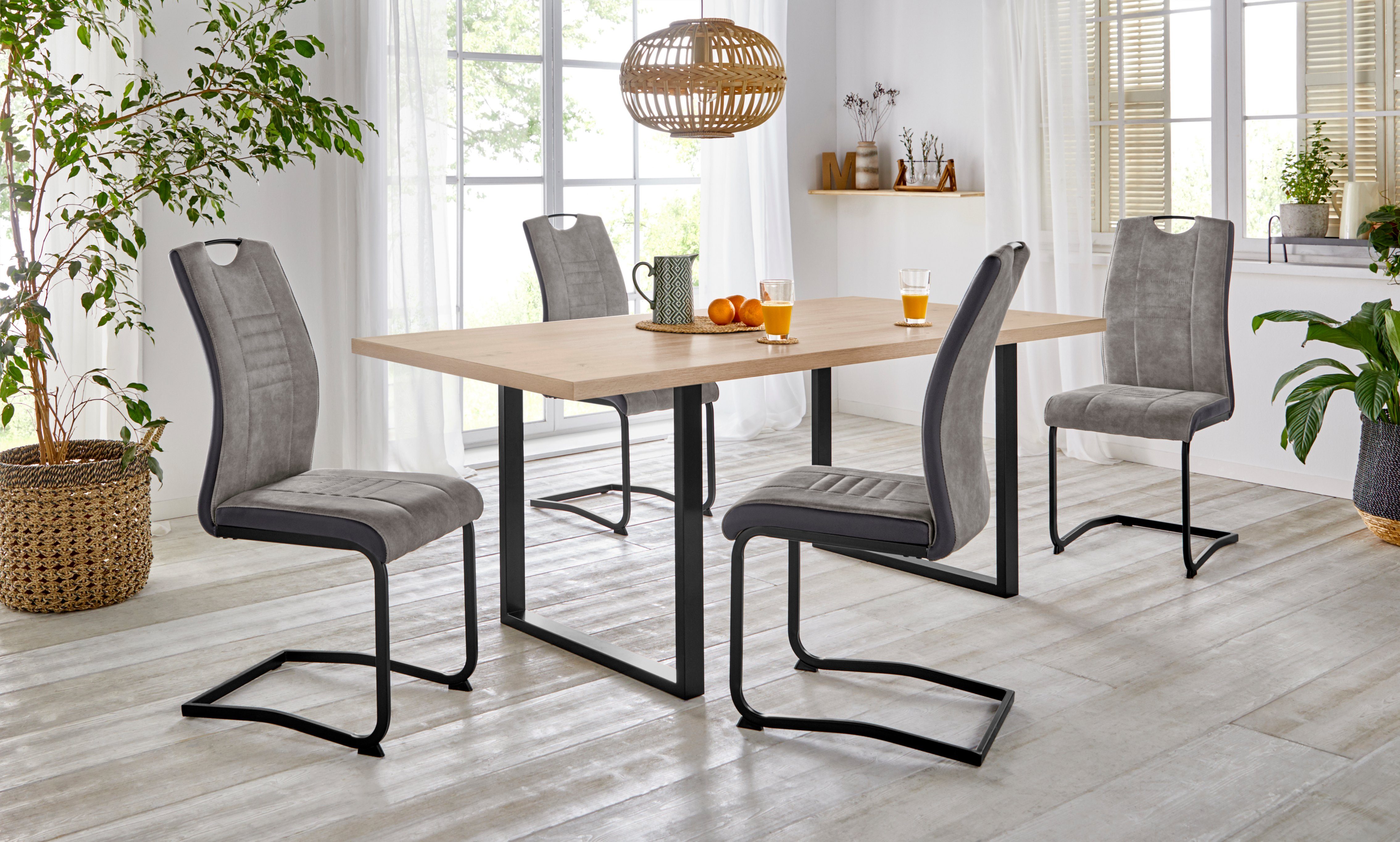 FORTE Eettafel Breedte 160 cm, beugelonderstel in industriële look