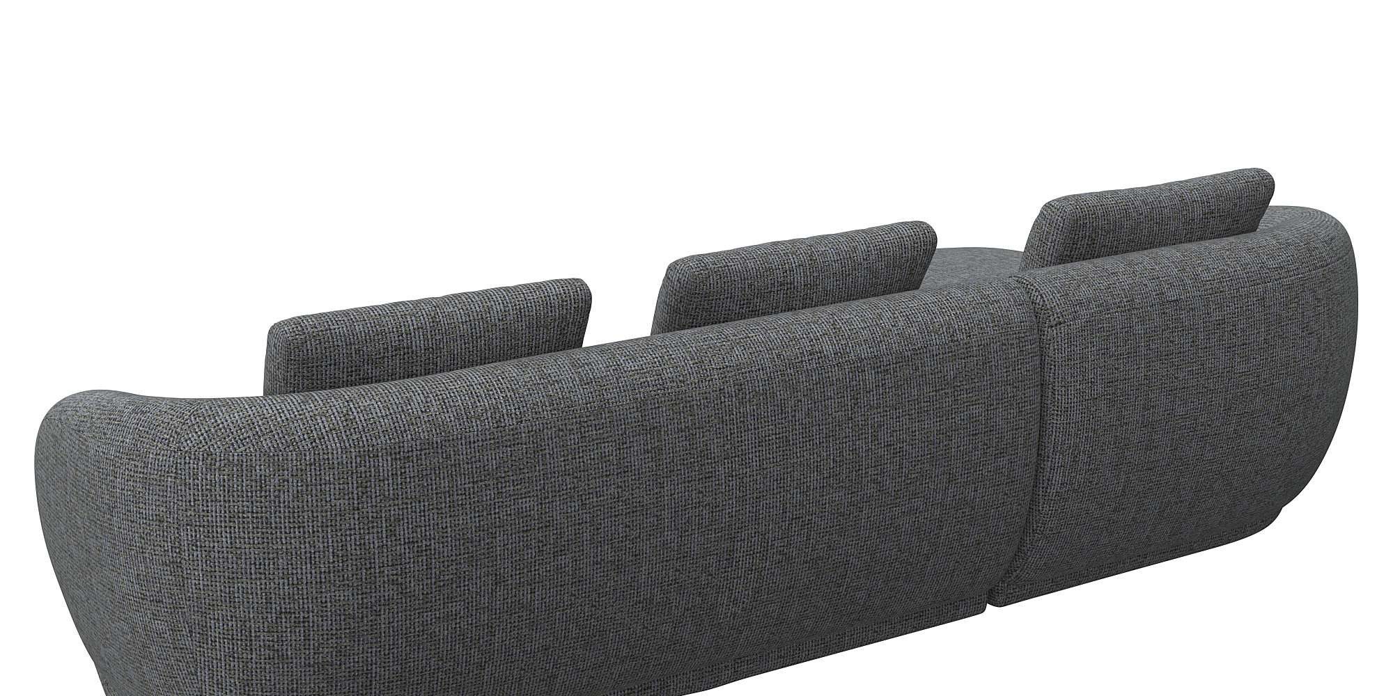 FLEXLUX Zithoek Torino, rond, L-vorm, bankhoek met recamière, longchair-sofa