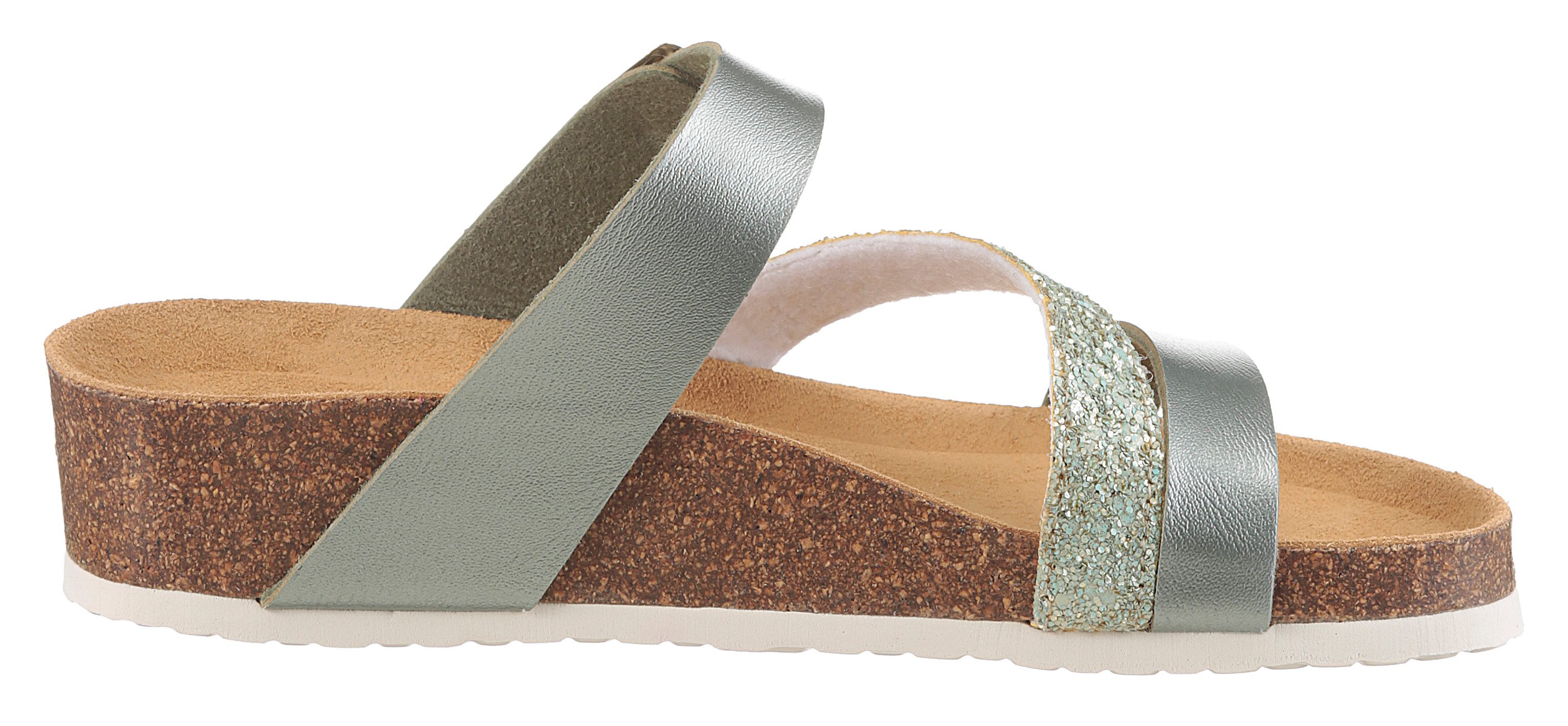 Aniston SHOES Sleehakmuiltjes , zomerschoen, strandschoen, huisschoen, glitter - nieuwe collectie