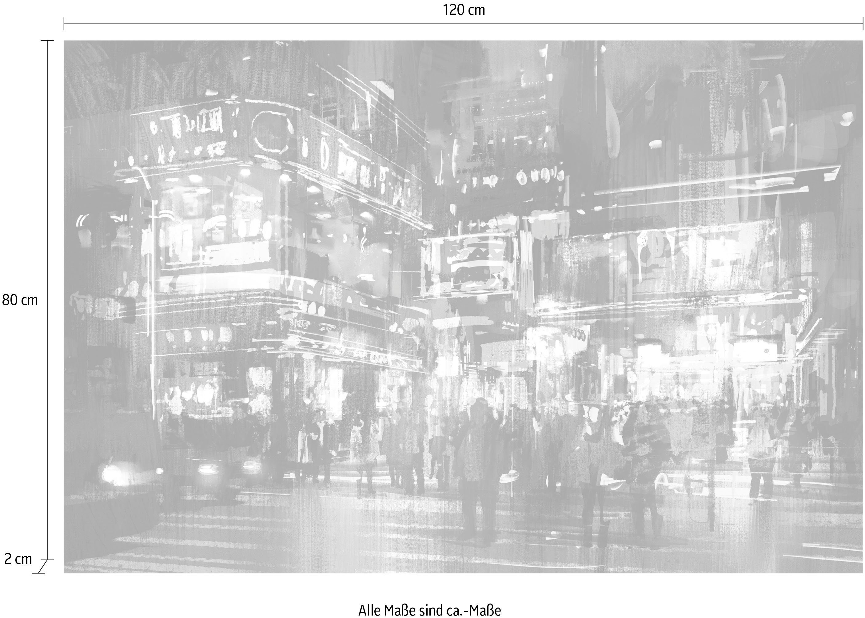 queence Artprint op linnen Broadway Wanddecoratie, kleurrijk, mensen, kleurrijk, afbeelding, premium canvasstof