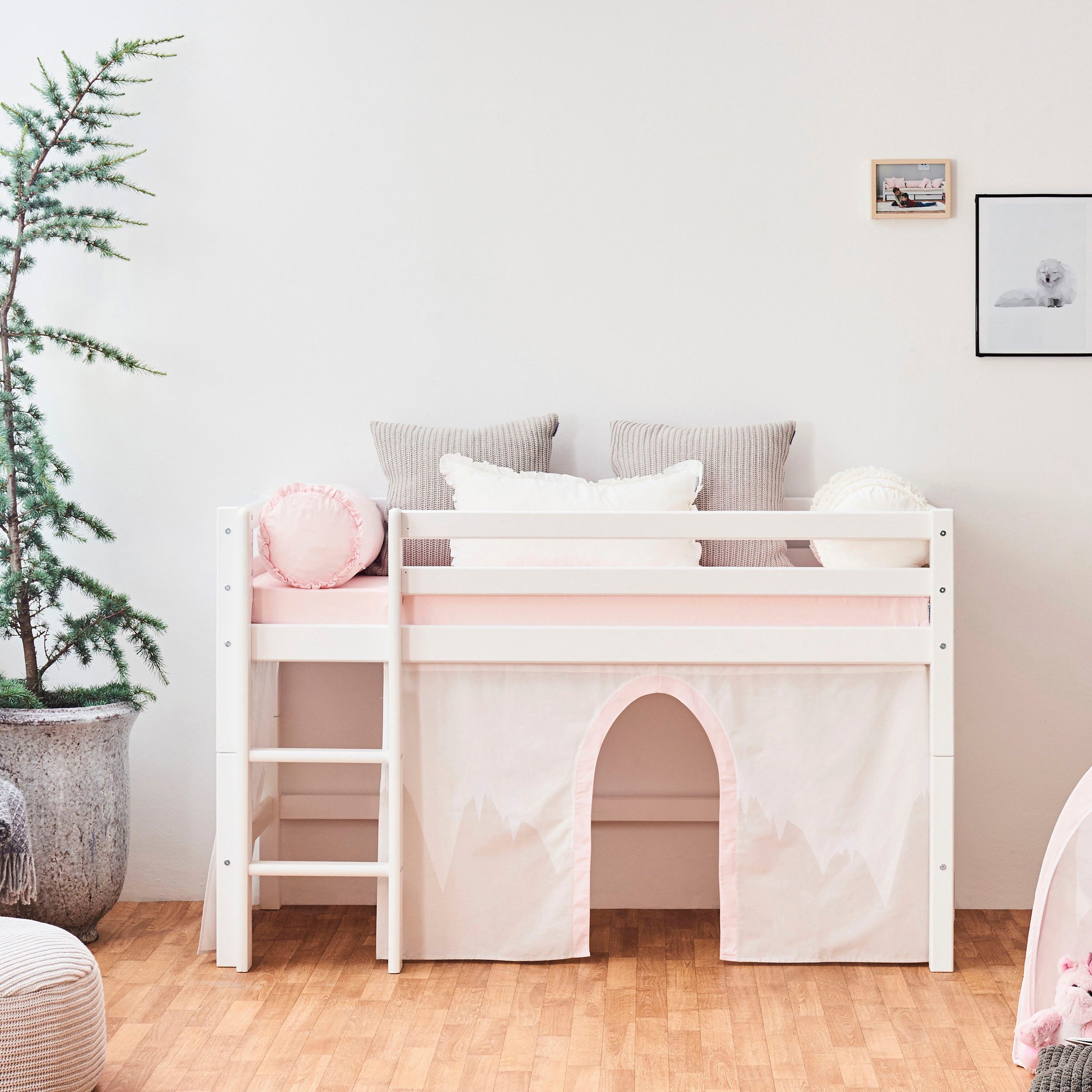 Hoppekids Hoogslaper "Winter Wonderland" 70x160, om te bouwen met gordijnenset winter (set)
