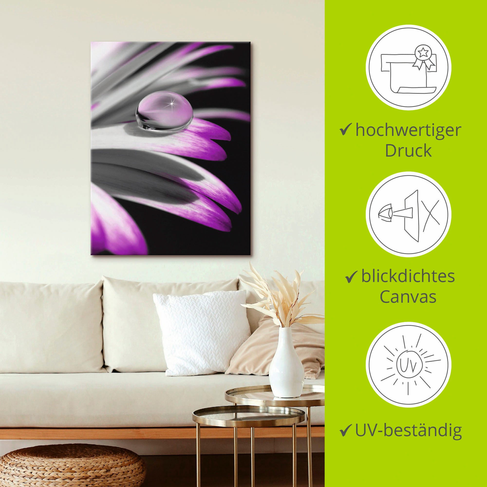 Artland Artprint Druppel als artprint op linnen, poster, muursticker in verschillende maten