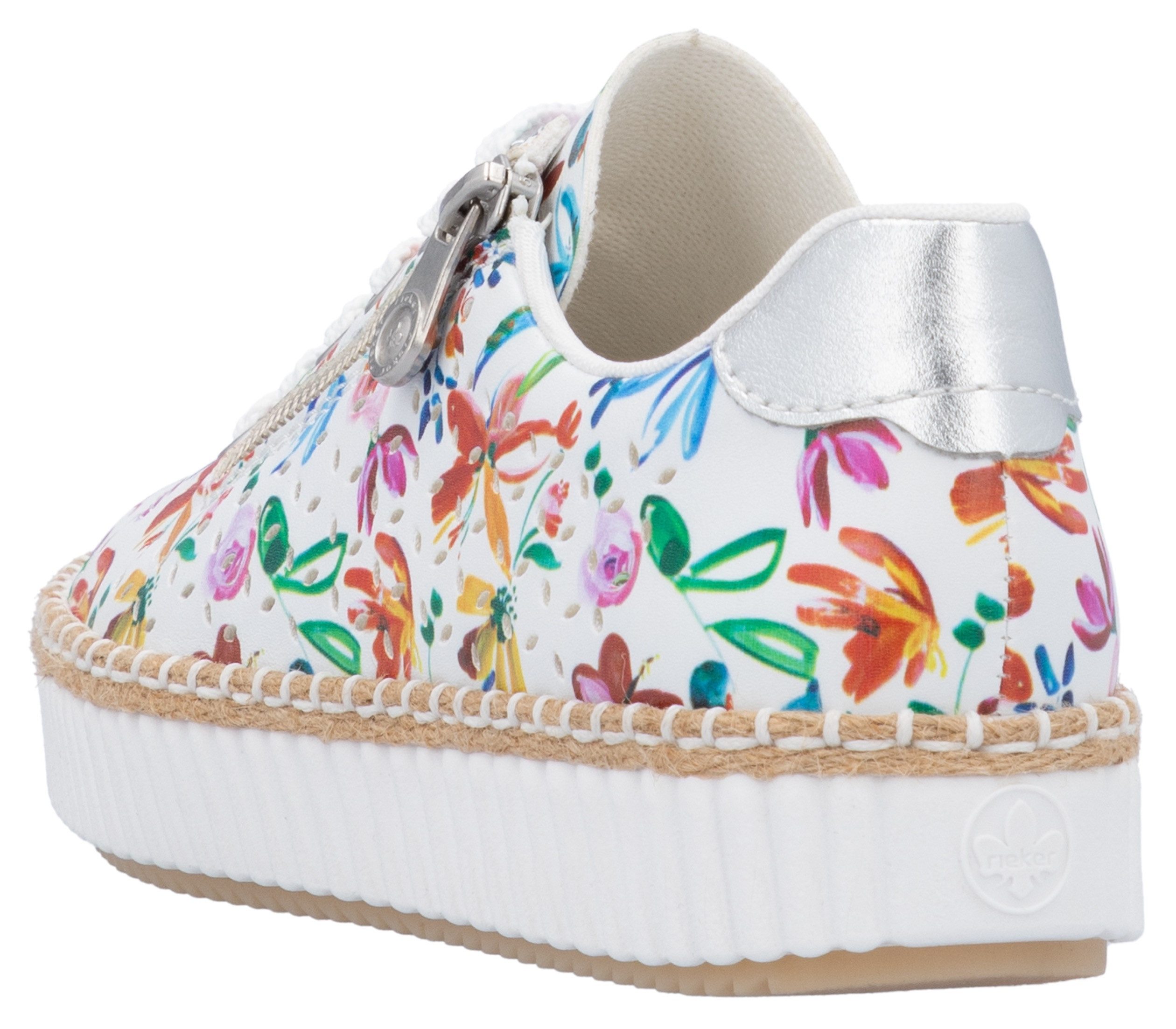 Rieker Plateausneakers , veterschoen, halfschoen, sneaker met zijrits