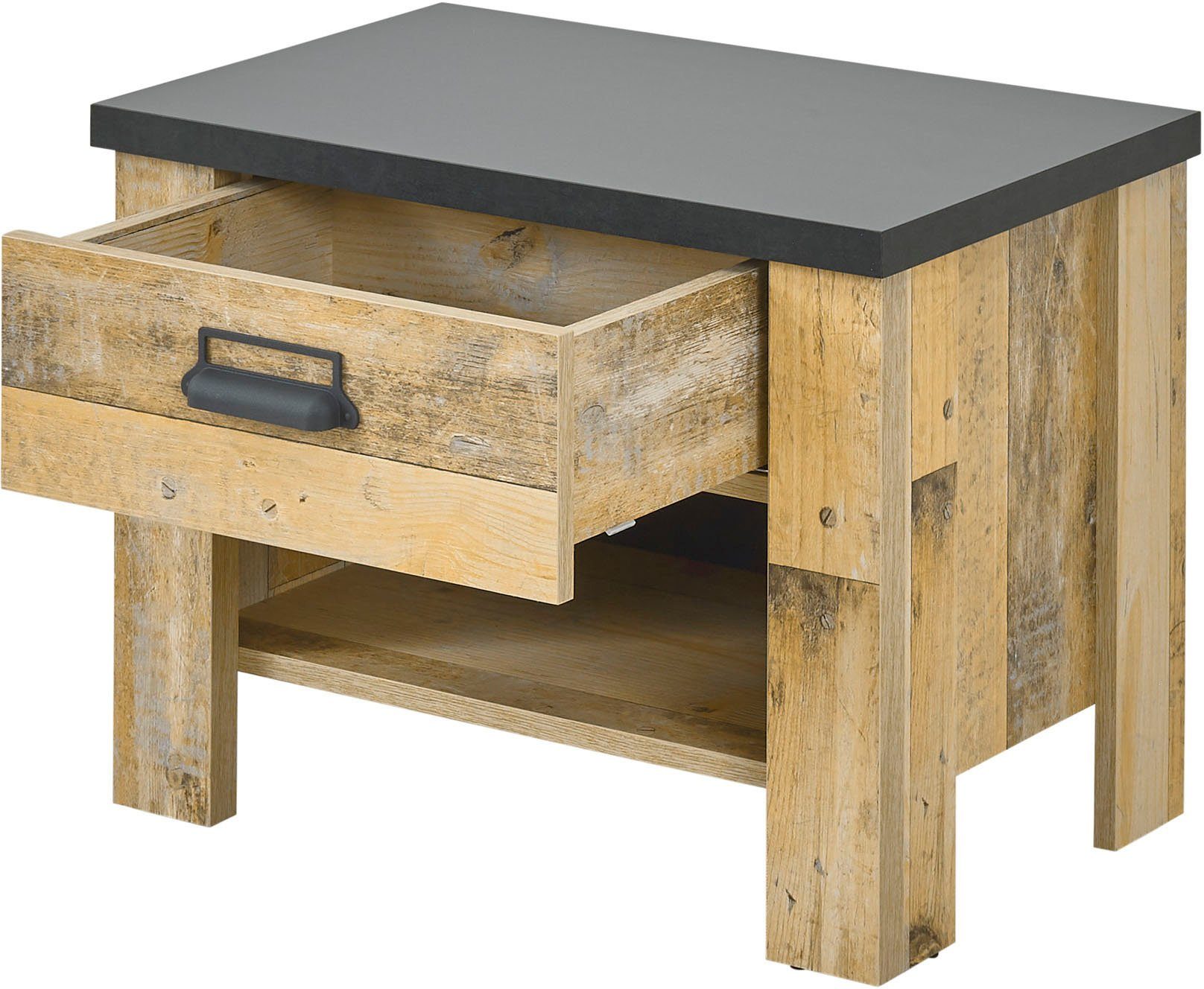 Home affaire Slaapkamerserie Sherwood Ligoppervlak 140 x 200 cm, kast 3-deurs 162 cm breed (4-delig)