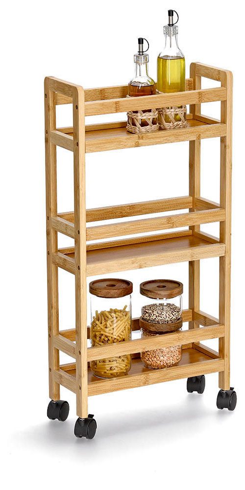 Zeller Present Trolley natuurlijk, bamboe / mdf, incl. 4 wielen