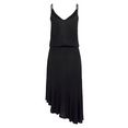 lascana jurk met spaghettibandjes met modieuze volantdetaills zwart