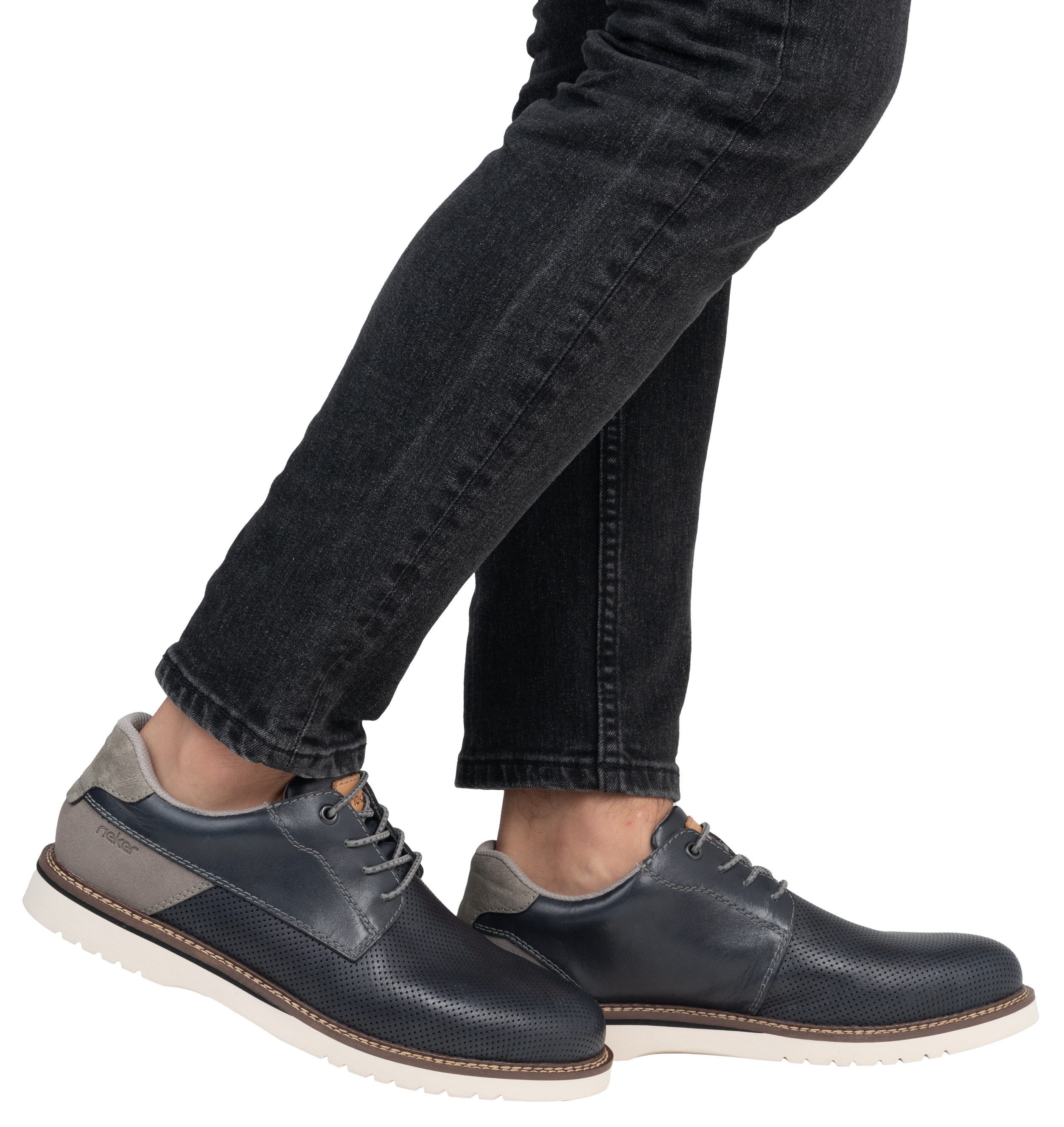 Rieker Veterschoenen , lage schoen, casual veterschoen met gemakkelijke instap dankzij elastische band