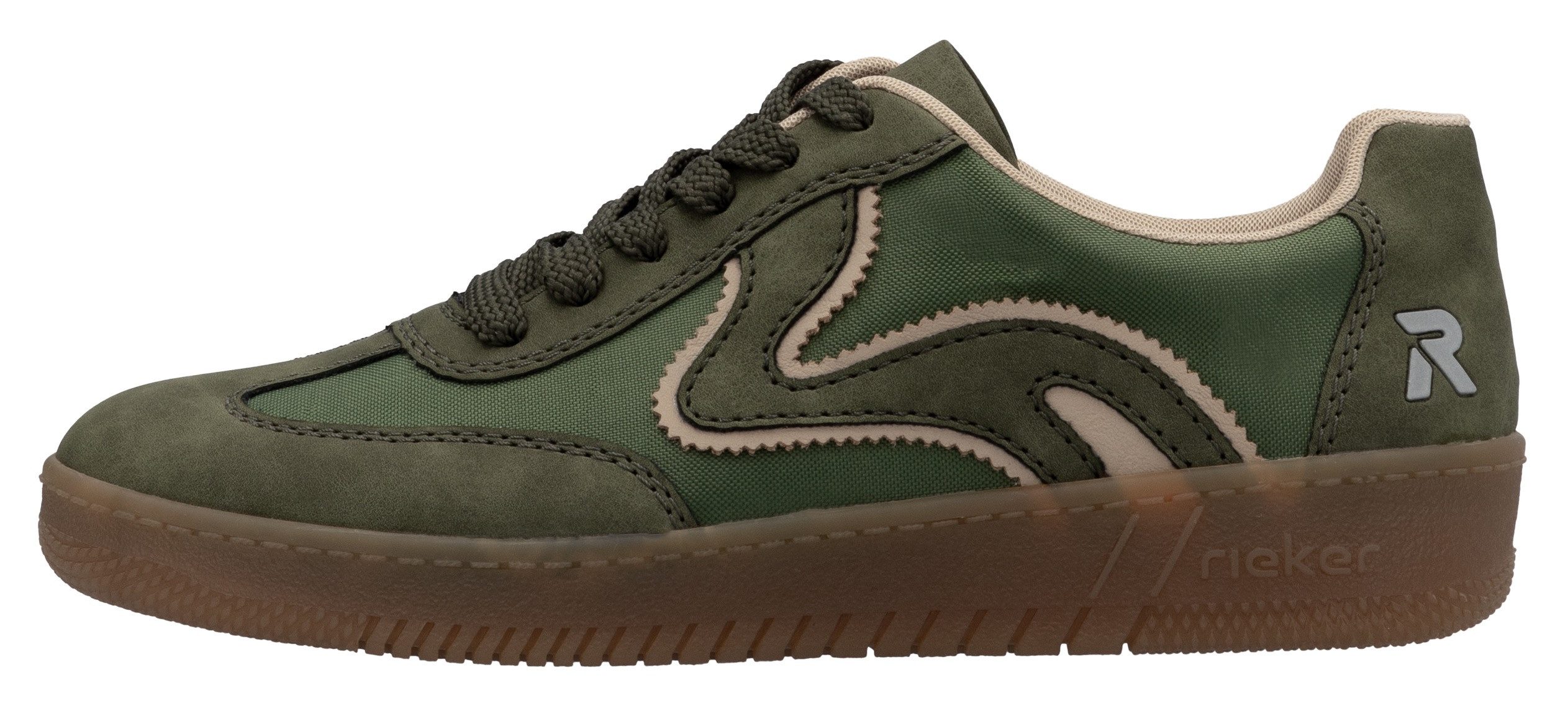 RIEKER Sport Plateausneakers vrijetijdsschoen, lage schoen, veterschoen in vegan uitvoering