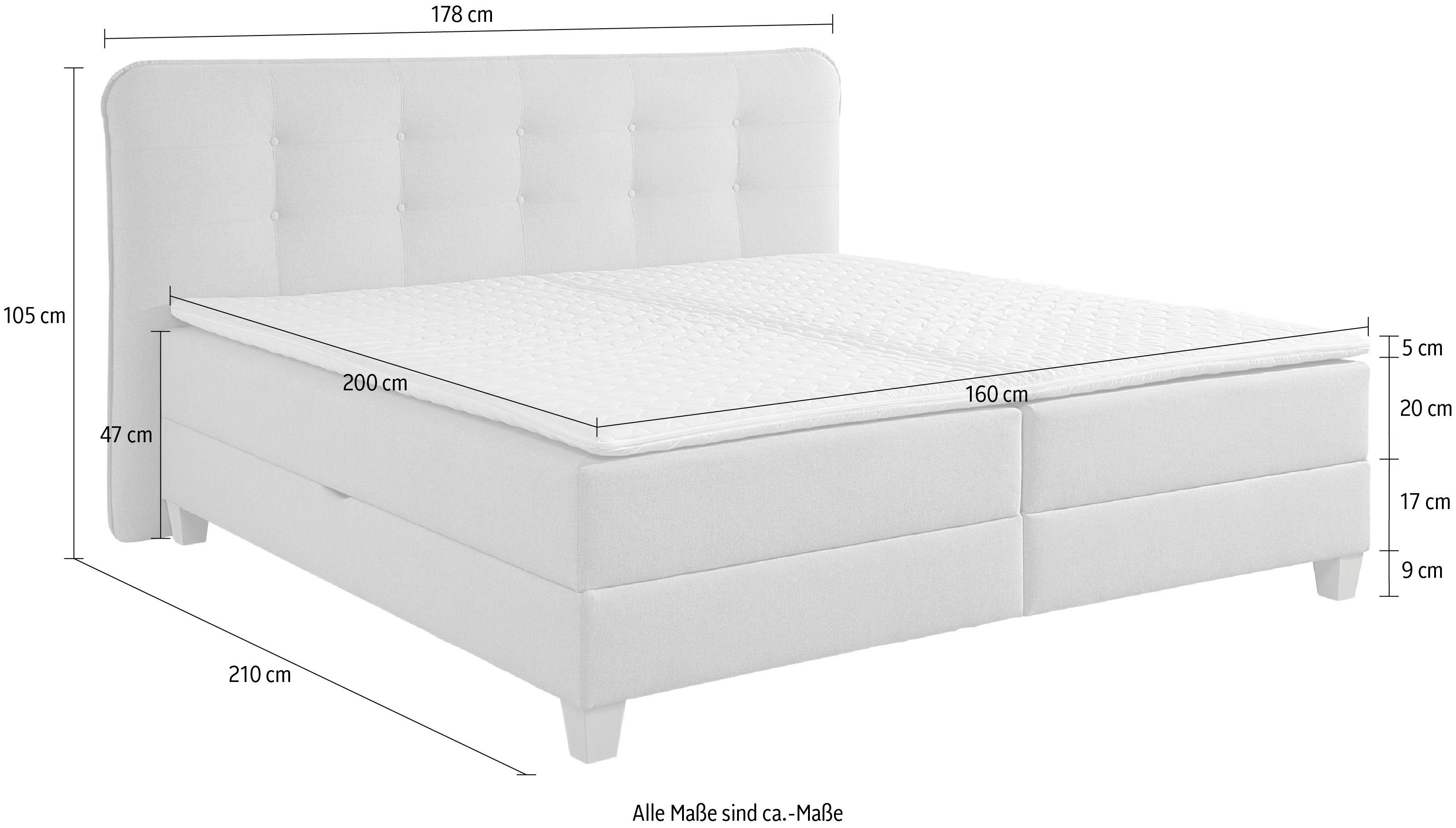 Home affaire Boxspring inclusief topmatras van koudschuim en bedkist
