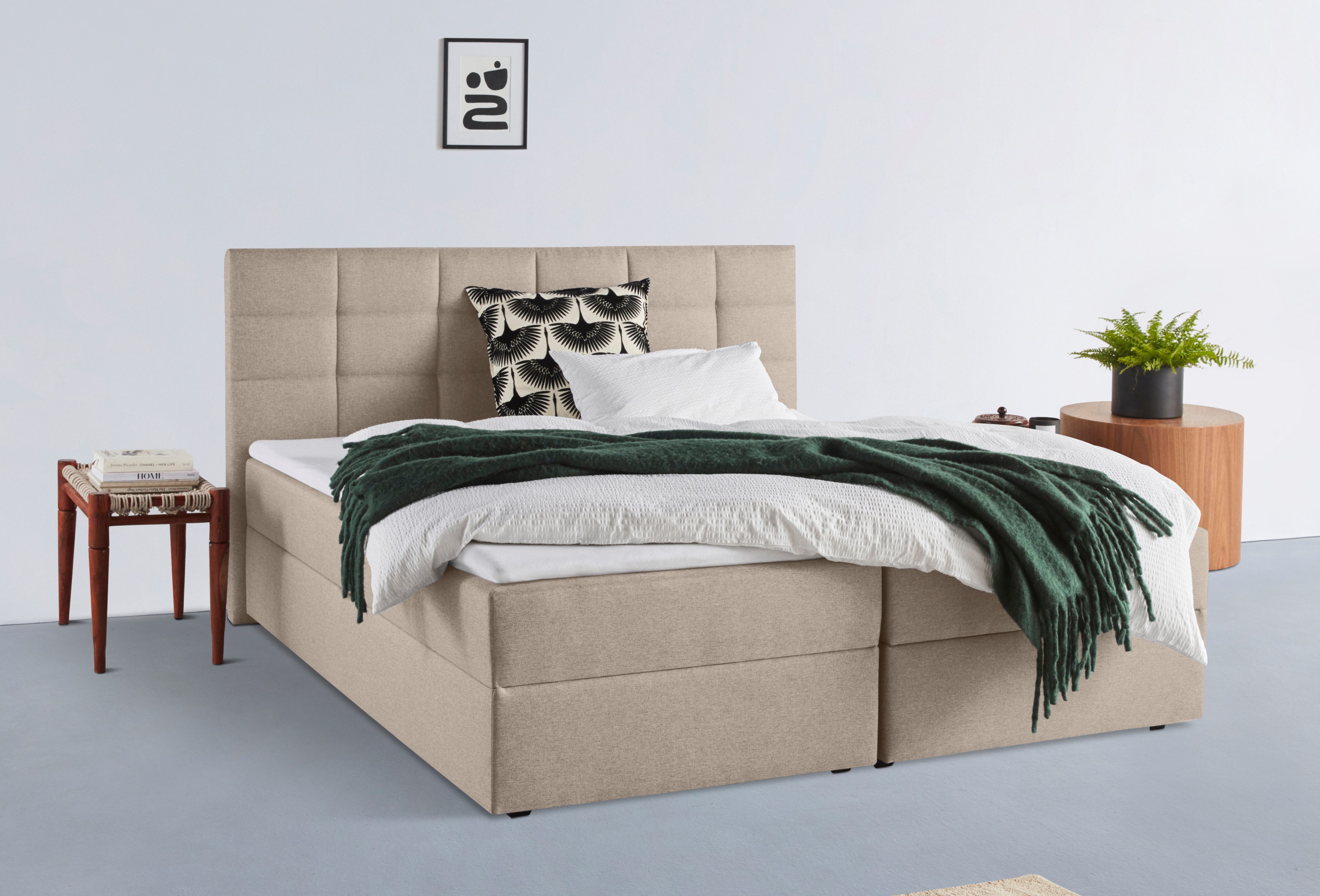INOSIGN Boxspring OVALO optioneel met bedbox, verkrijgbaar in h2, h3 & h4