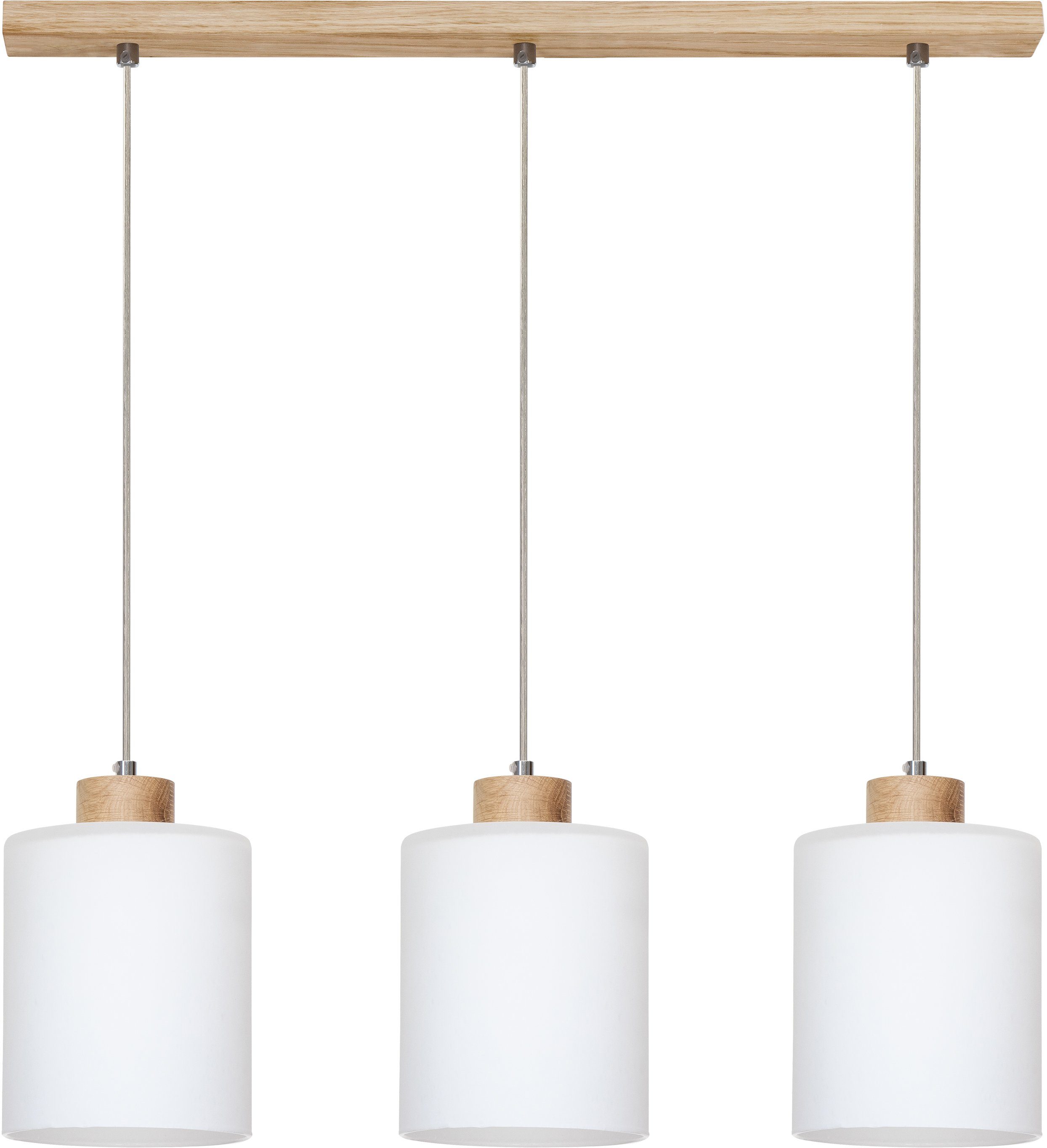 BRITOP LIGHTING Hanglamp ZEFIR - ZEFIR Natuurproduct van eikenhout, duurzaam met FSC®-certificaat, hoogwaardige glazen kapjes, made in EU (set, 1 stuk)