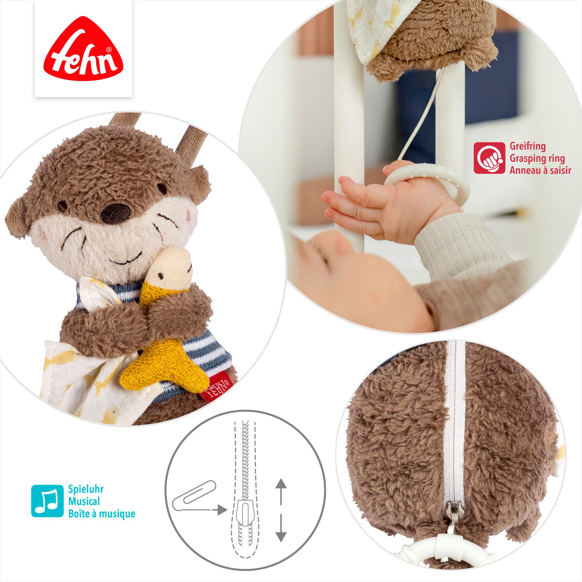 Fehn Speeldoosje Otter Theo, mini-speeldoos Otter